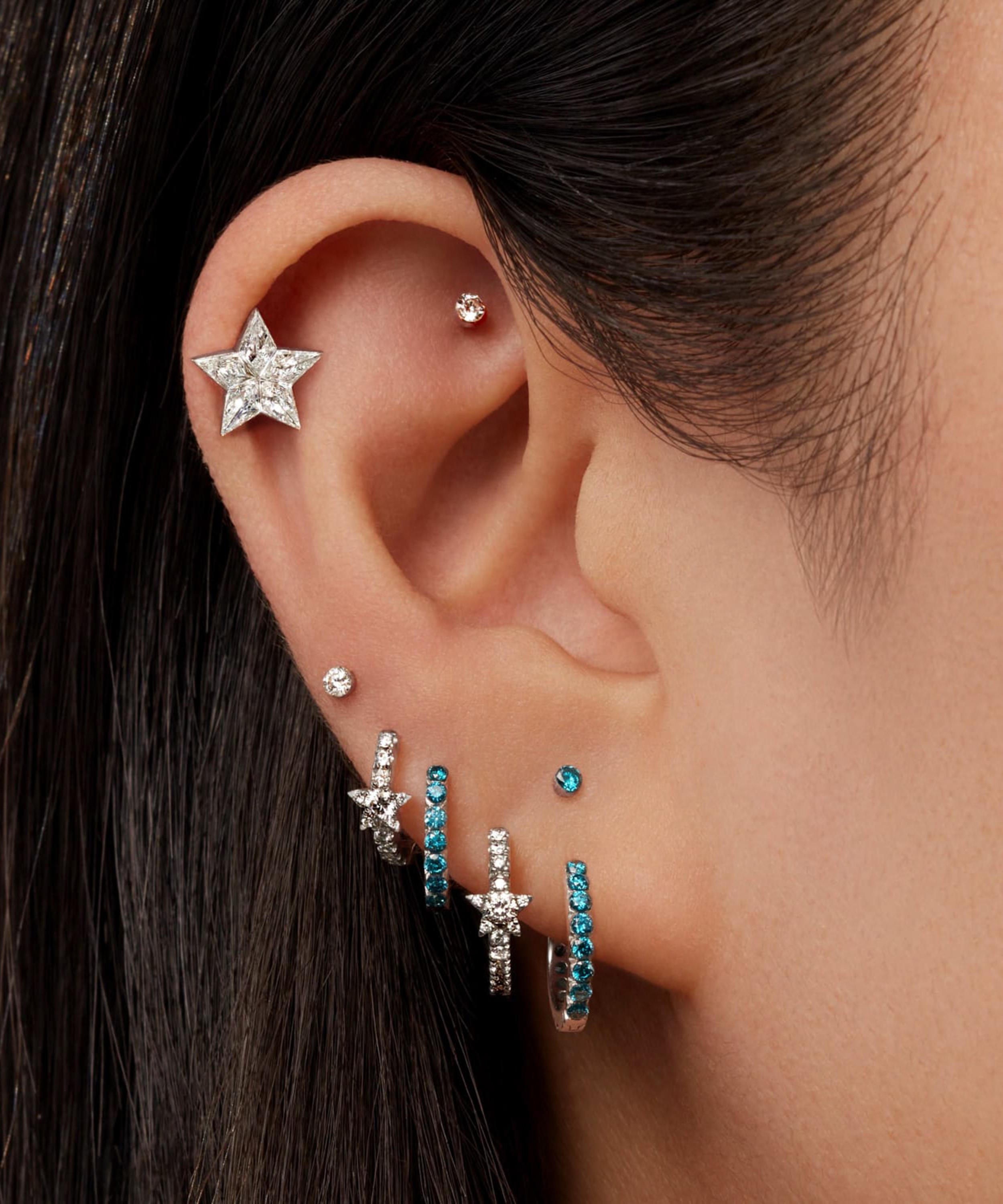 Diamond star deals hoop earrings