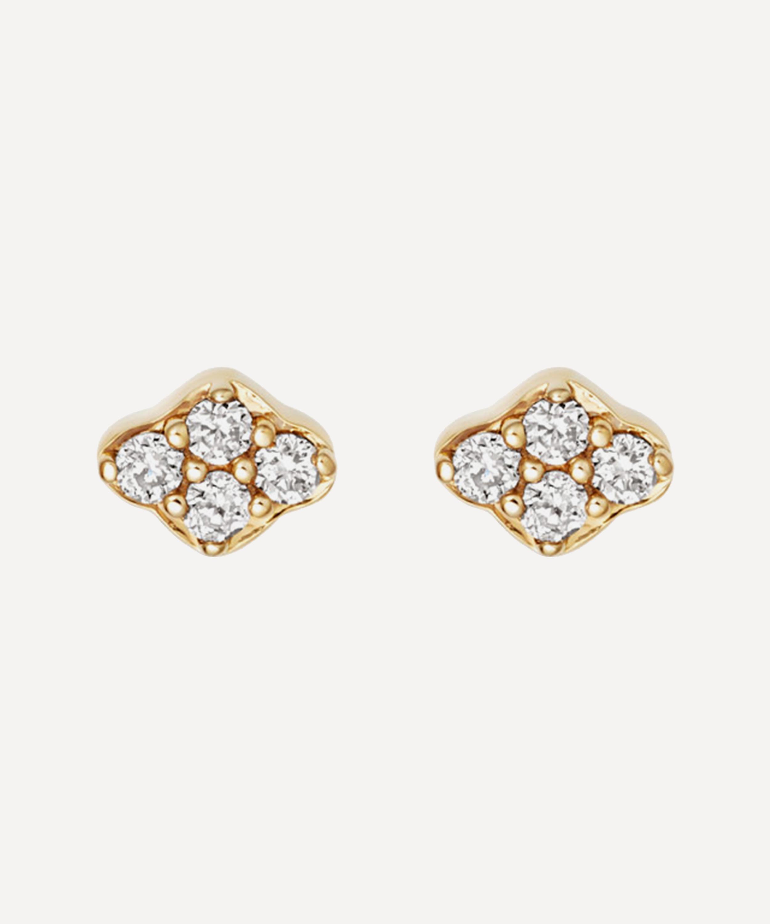 Astley Clarke - 14ct Gold Mini Interstellar Cluster Diamond Stud Earrings image number 0