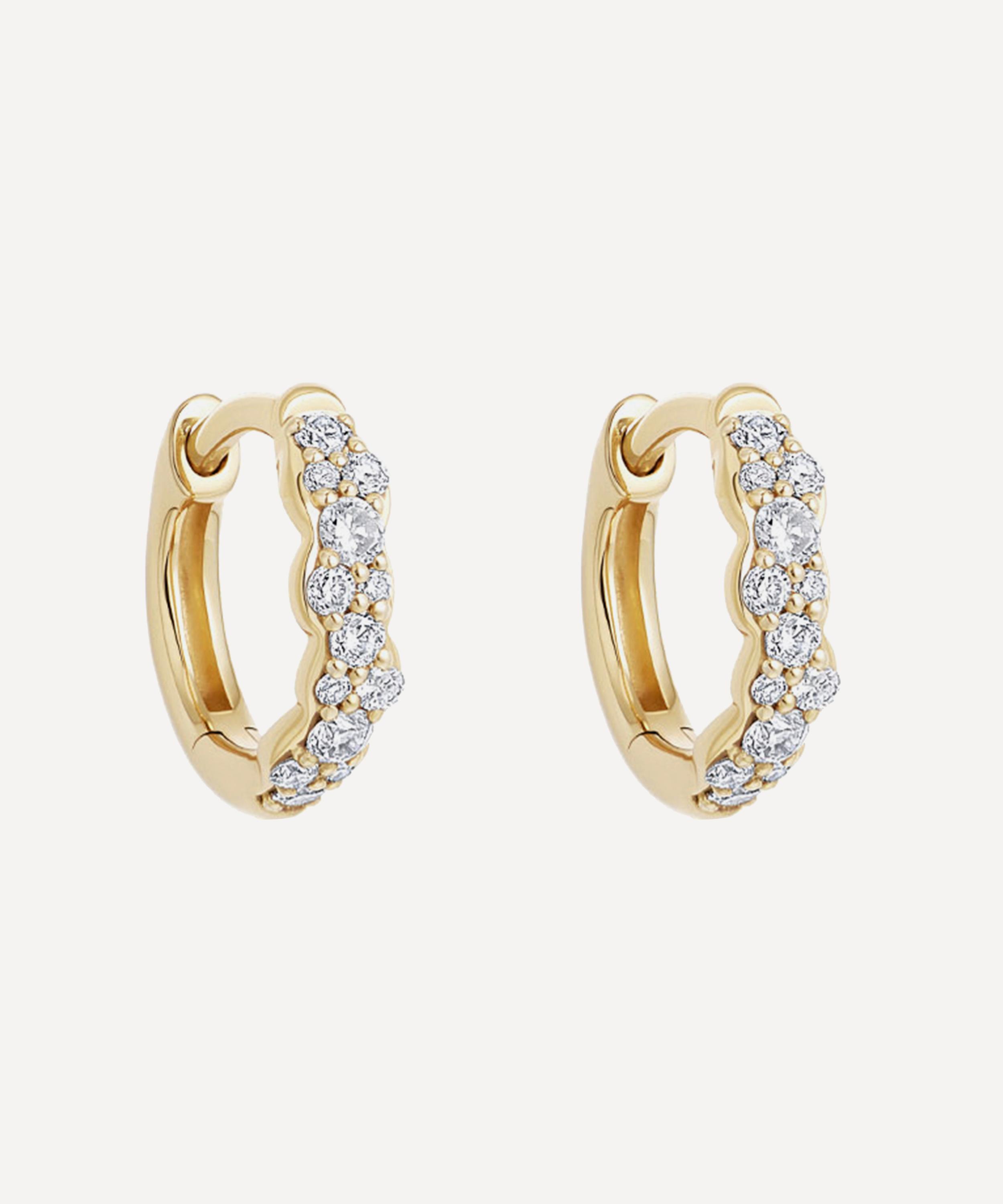Astley Clarke - 14ct Gold Mini Interstellar Diamond Hoop Earrings
