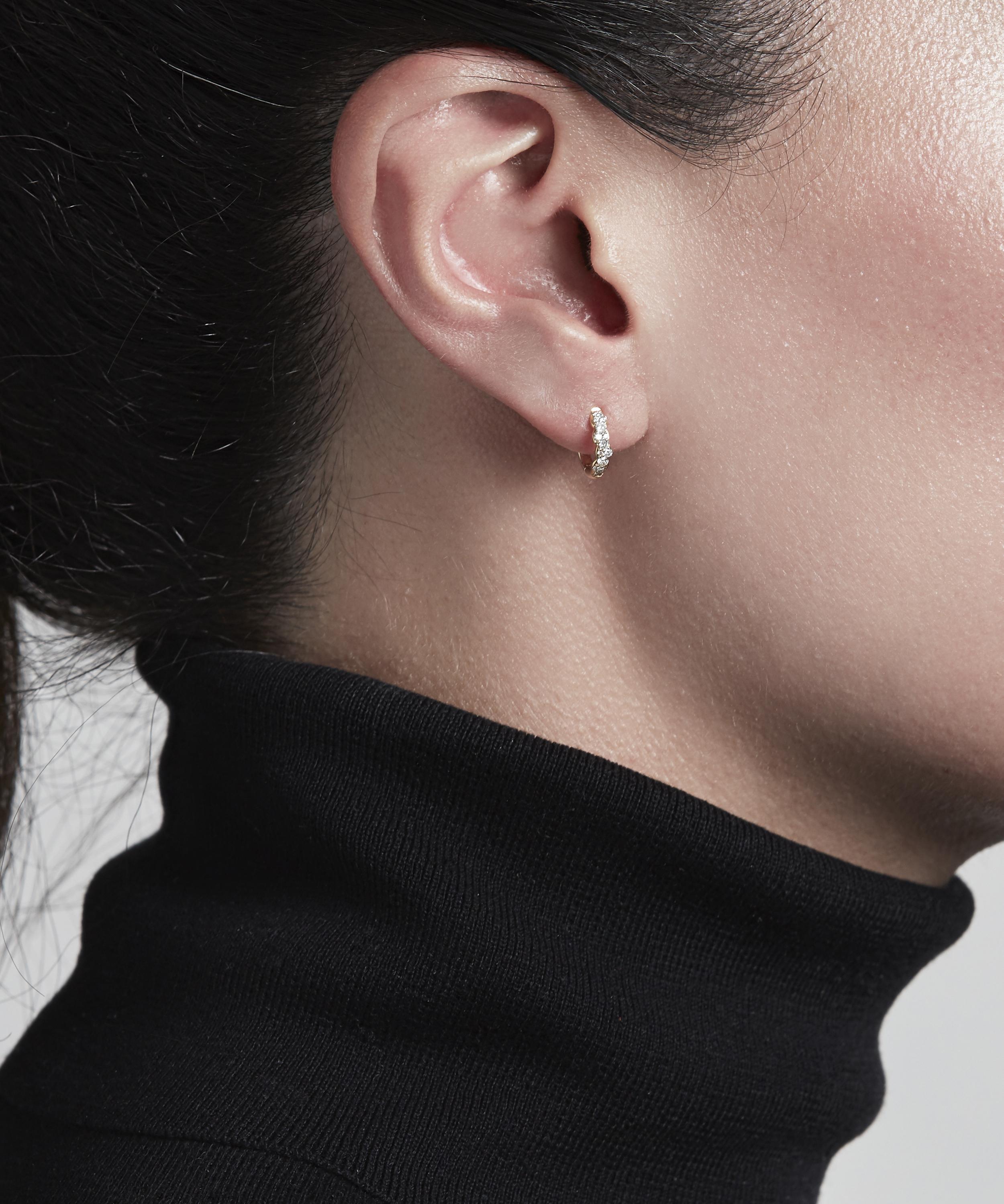 Astley Clarke - 14ct Gold Mini Interstellar Diamond Hoop Earrings image number 1