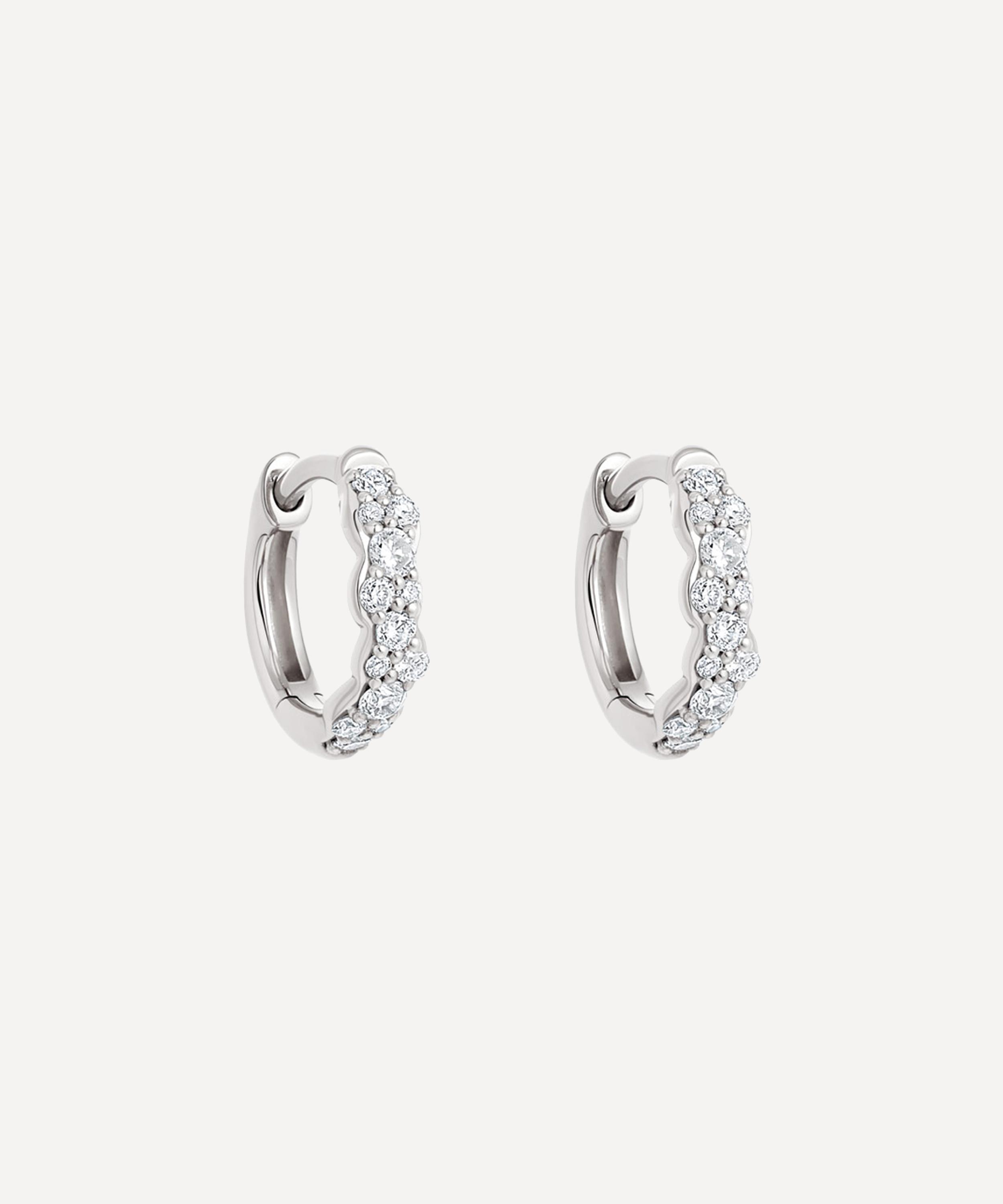 Astley Clarke - 14ct White Gold Interstellar Mini Diamond Hoop Earrings image number 0