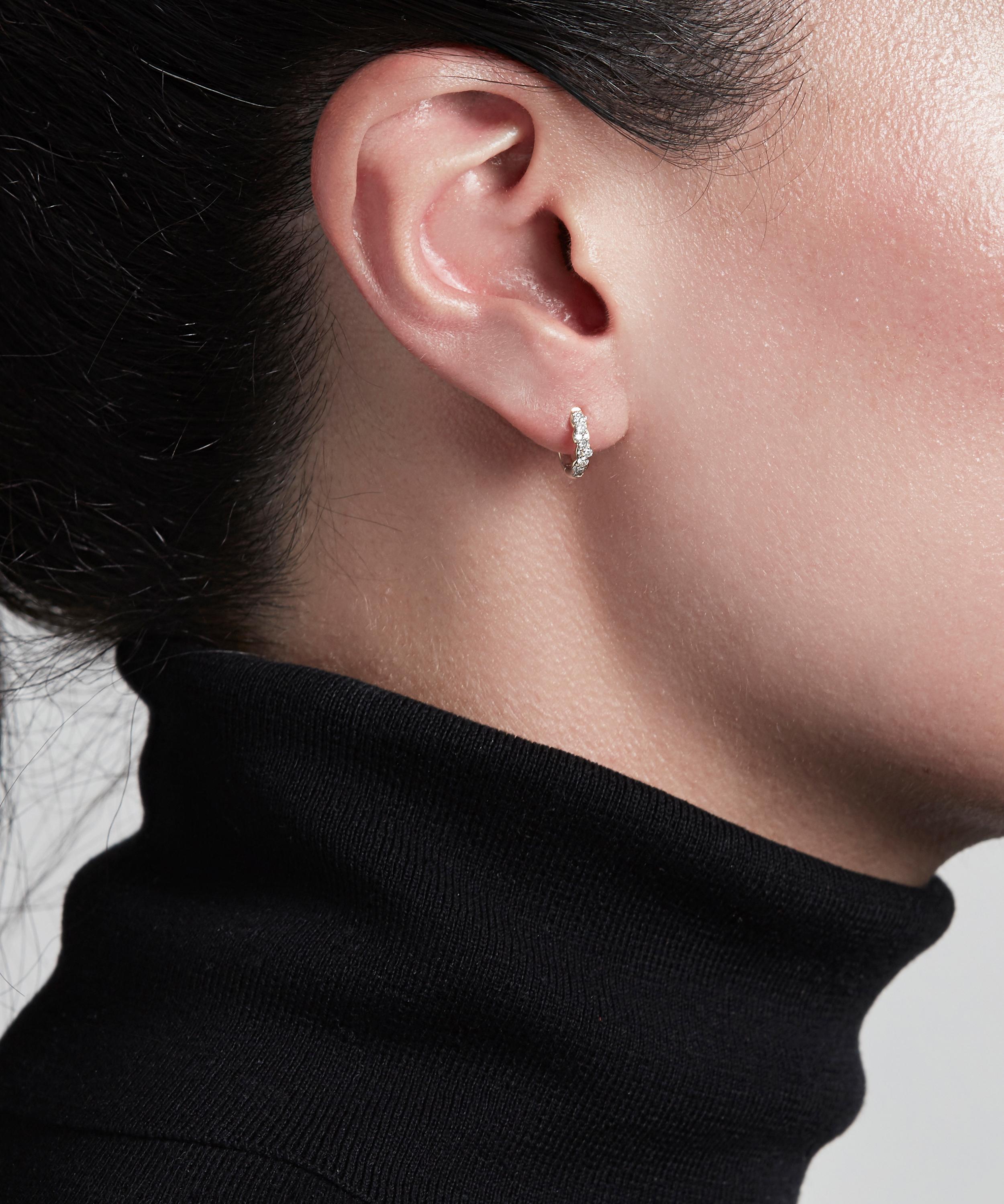 Astley Clarke - 14ct White Gold Interstellar Mini Diamond Hoop Earrings image number 1