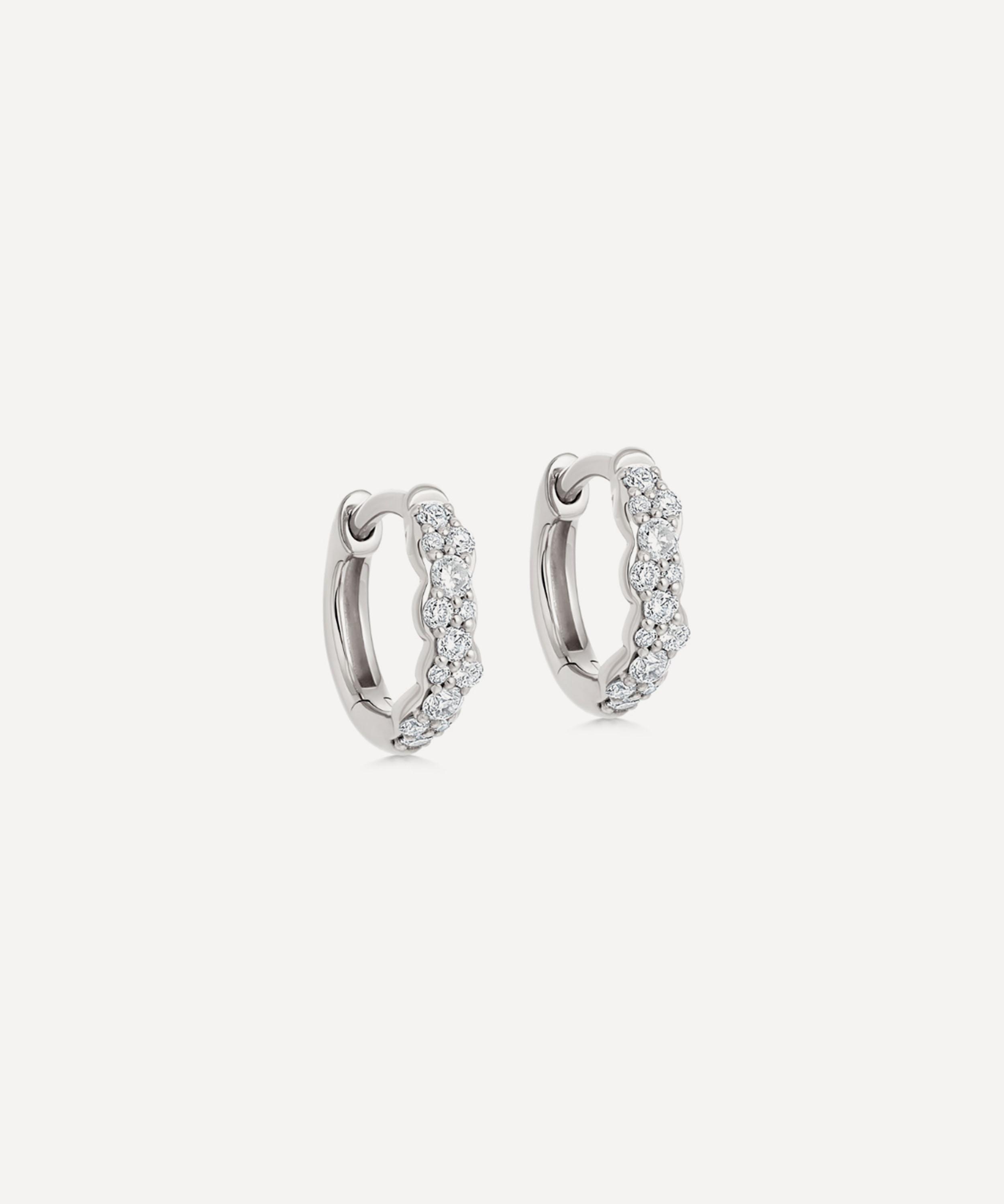 Astley Clarke - 14ct White Gold Interstellar Mini Diamond Hoop Earrings