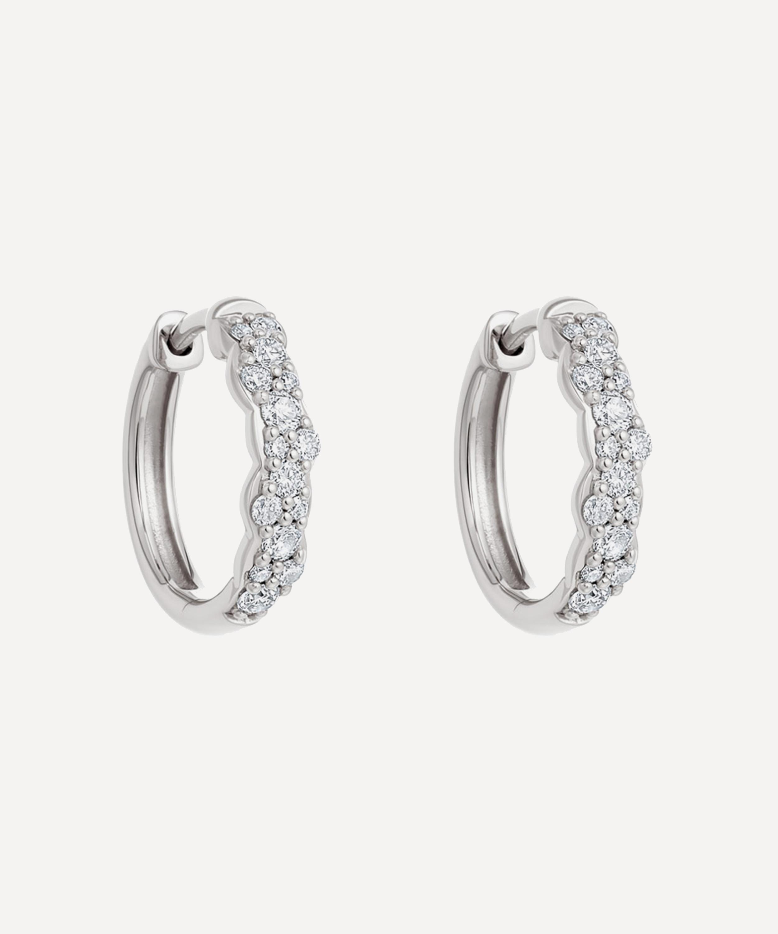 Astley Clarke - 14ct White Gold Medium Interstellar Diamond Hoop Earrings image number 0