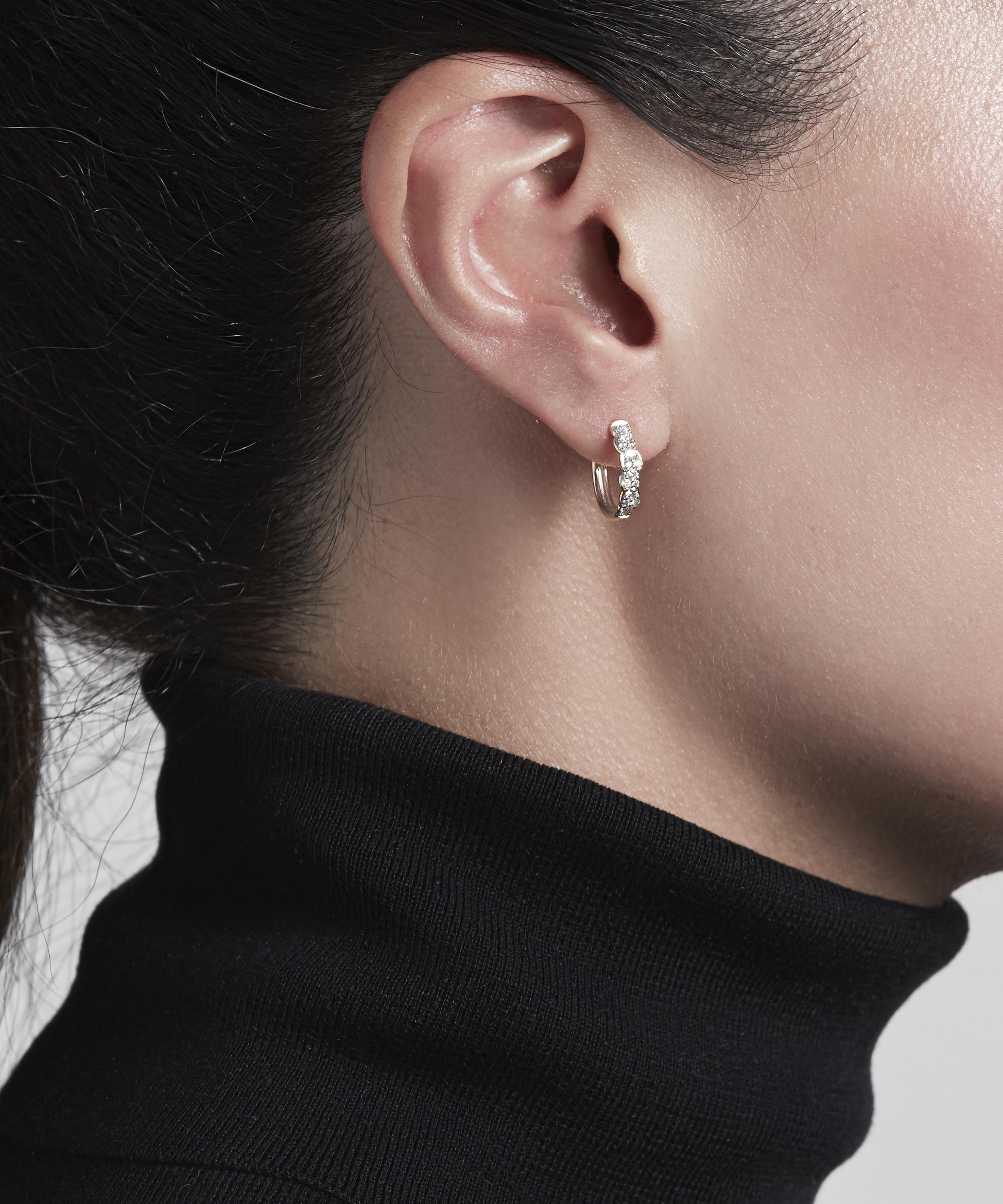 Astley Clarke - 14ct White Gold Interstellar Medium Diamond Hoop Earrings image number 1