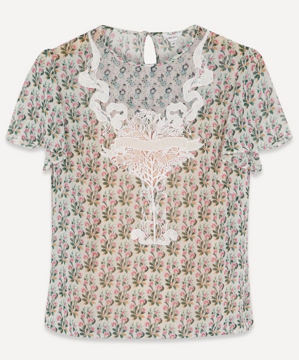 Liberty - Celia Embroidered Silk T-Shirt image number null