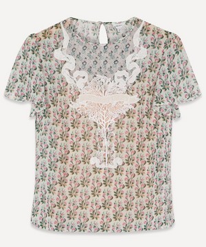 Liberty - Celia Embroidered Silk T-Shirt image number 0