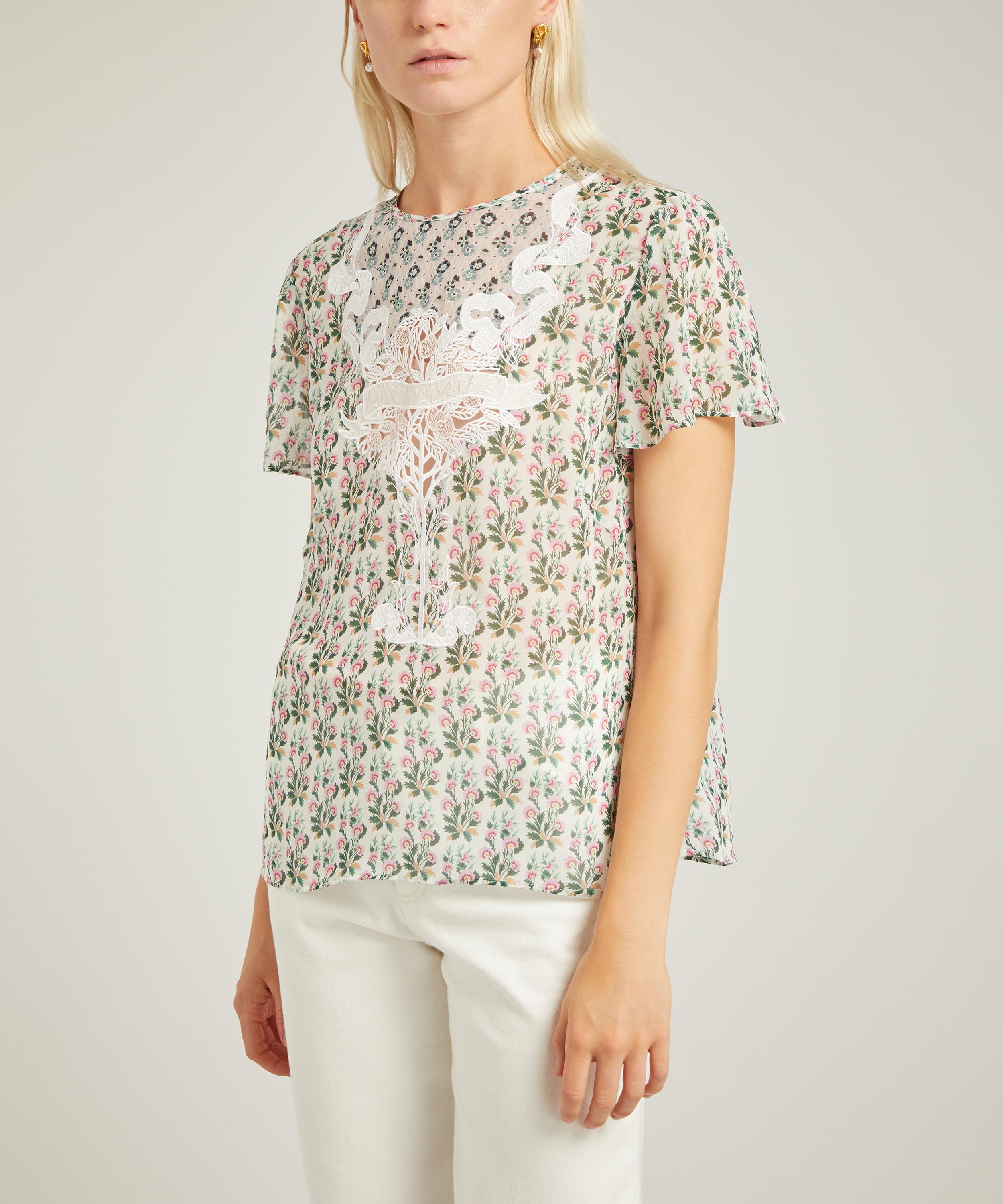 Liberty - Celia Embroidered Silk T-Shirt image number 1