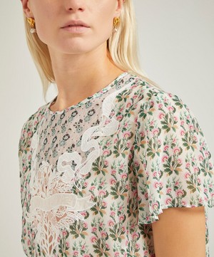 Liberty - Celia Embroidered Silk T-Shirt image number 4