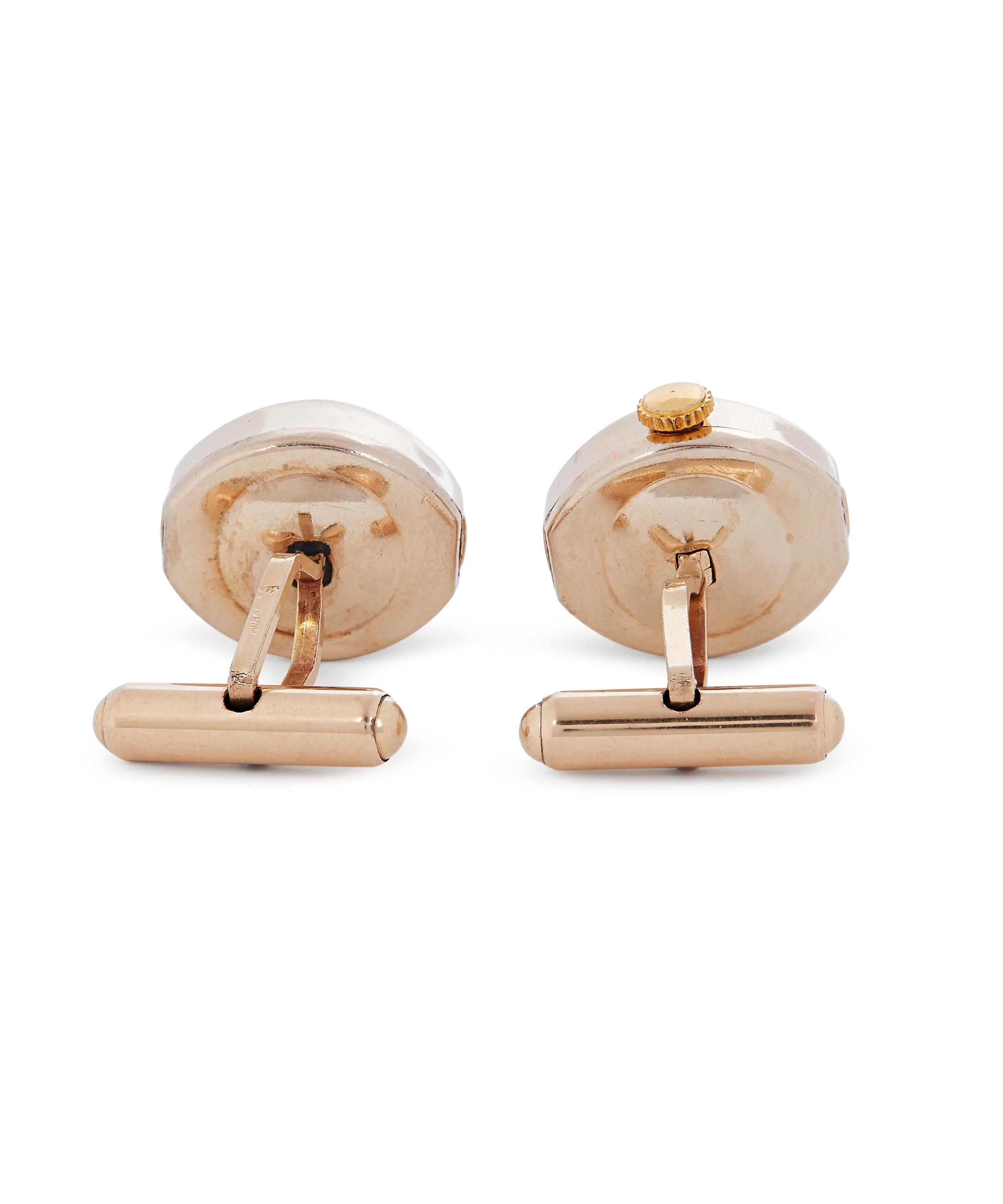Designer Vintage - 1950s-1960s Gilt Lodex Watch and Compass Cufflinks image number 2