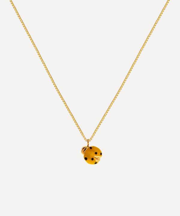 Atelier VM - 18ct Gold Coccinella Enamel Ladybird Pendant Necklace image number null