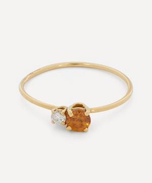 18ct Gold Principesca Diamond and Brown Zircon Ring