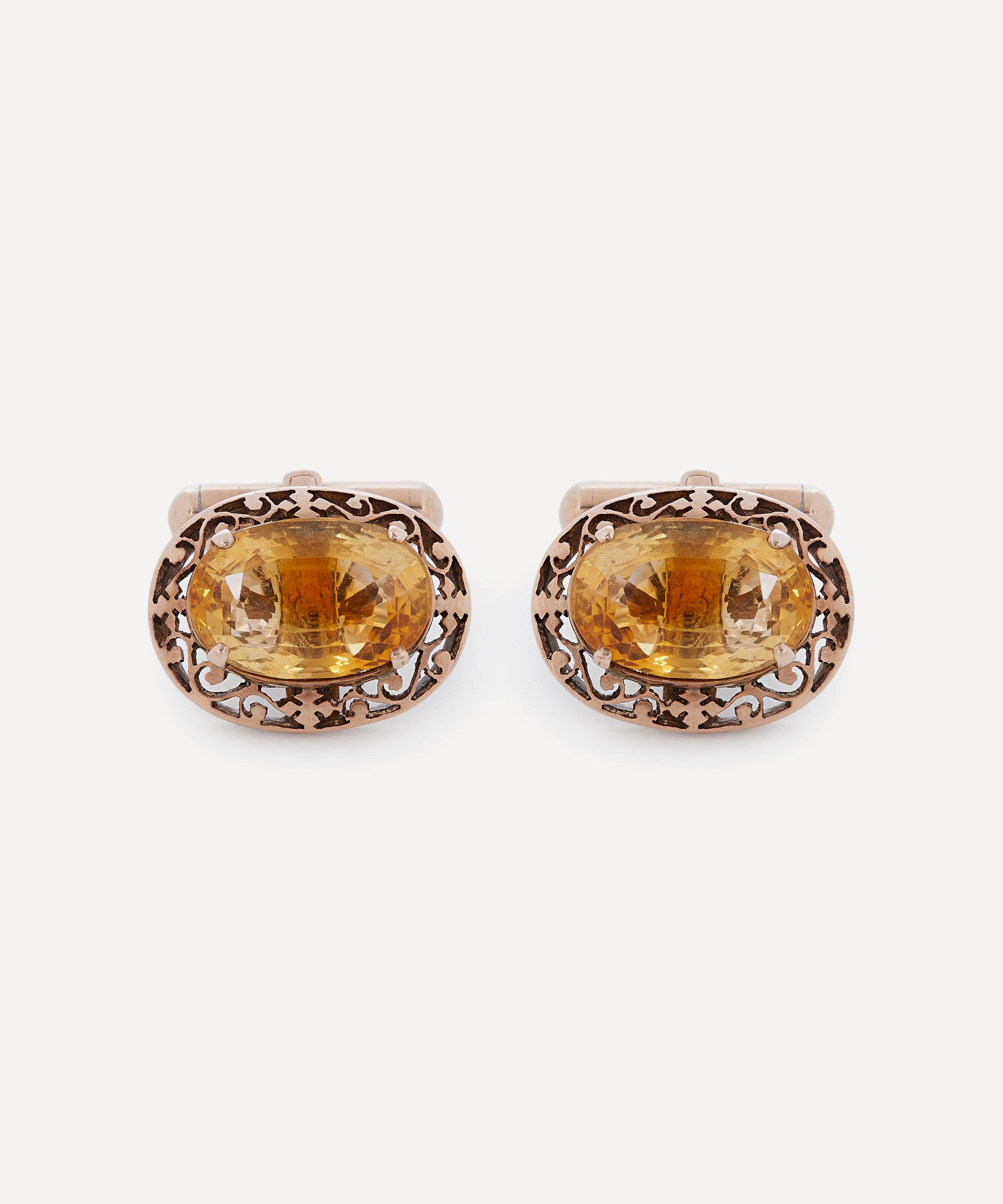 Designer Vintage - Victorian 9ct Gold and Citrine Cufflinks image number 0