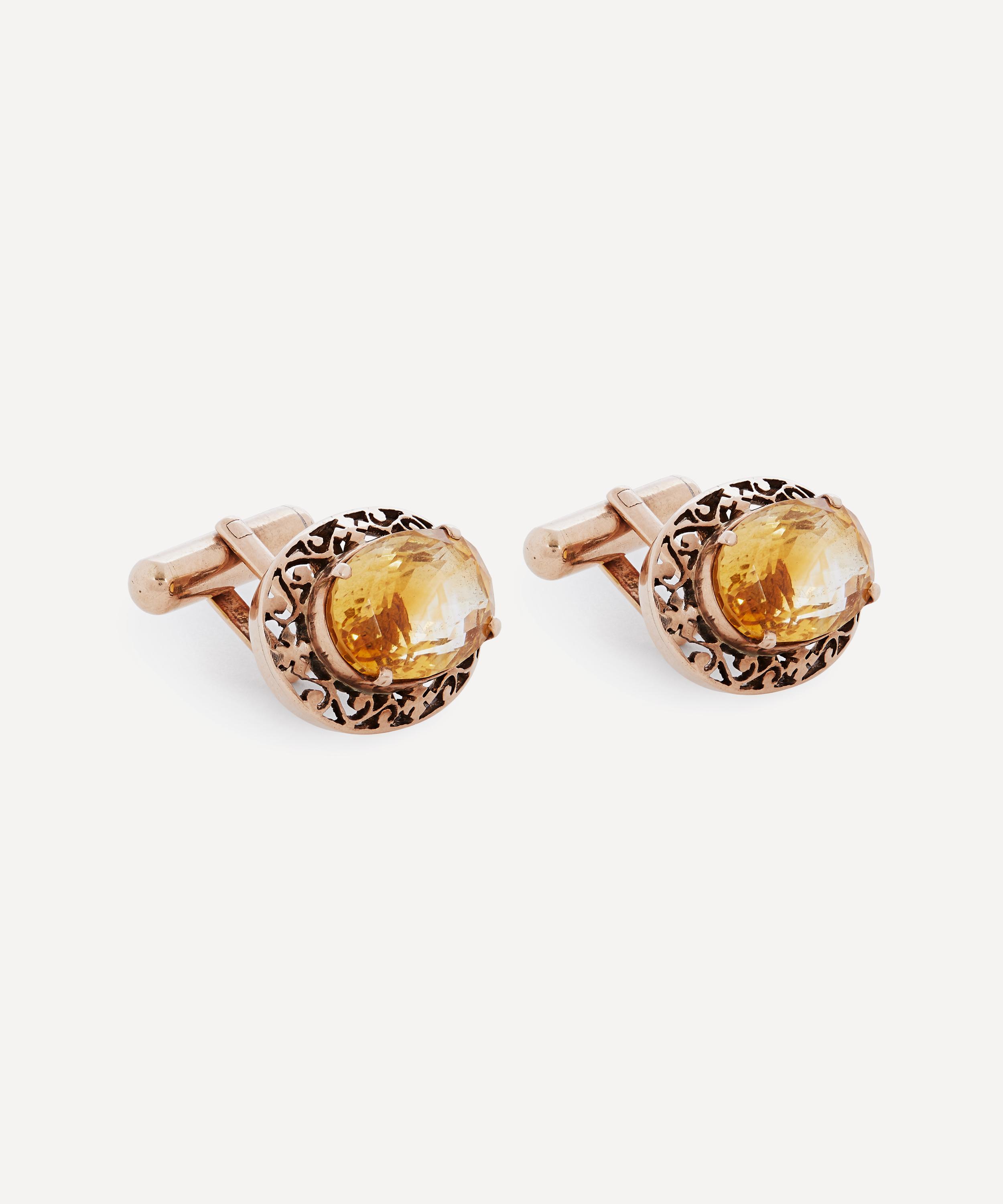 Designer Vintage - Victorian 9ct Gold and Citrine Cufflinks image number 1