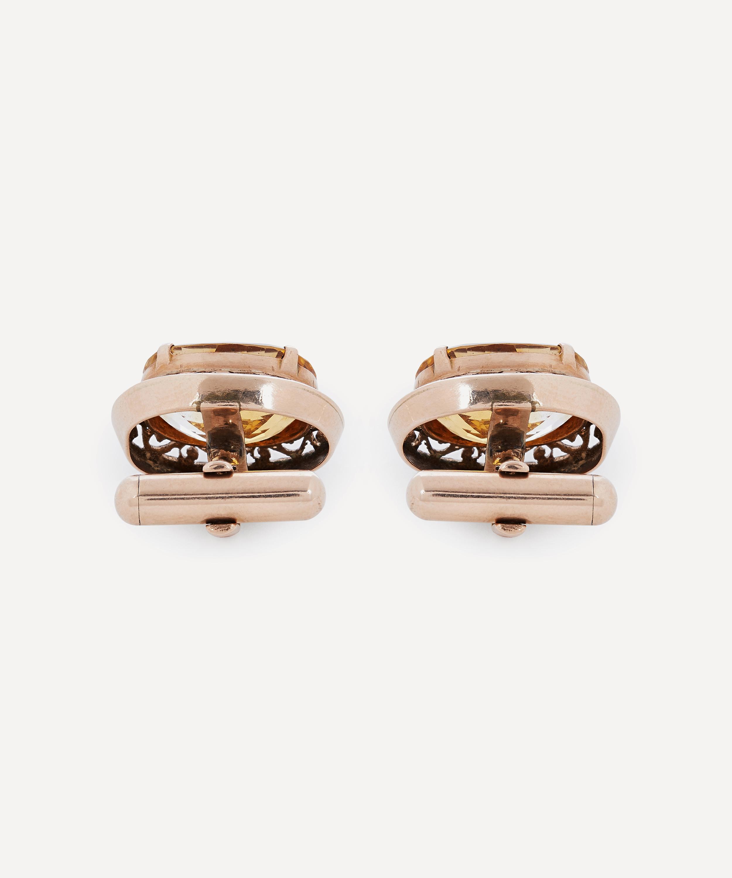 Designer Vintage - Victorian 9ct Gold and Citrine Cufflinks image number 2