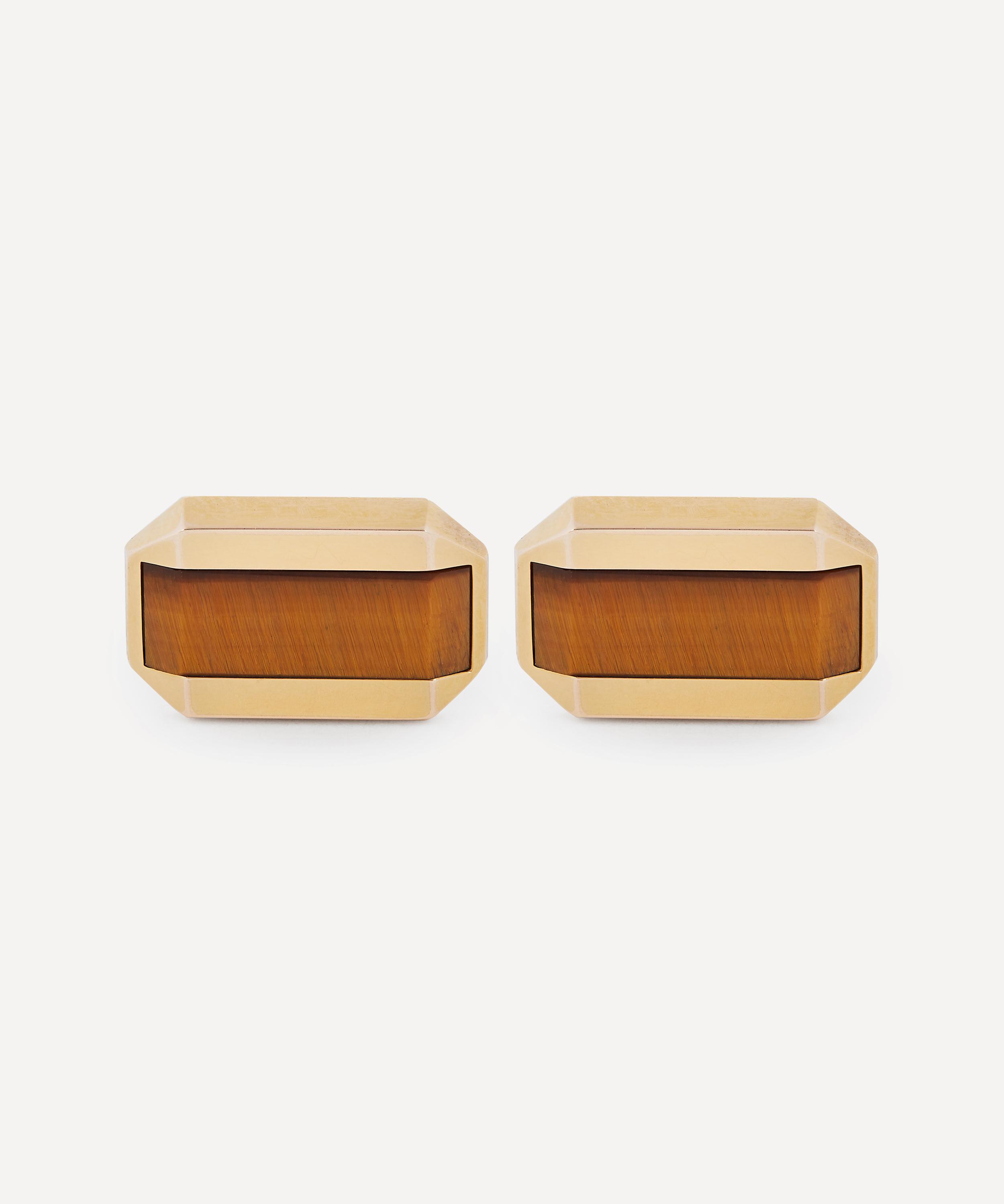 Designer Vintage - 1980s 9ct Gold and Tiger’s Eye Cufflinks image number 0