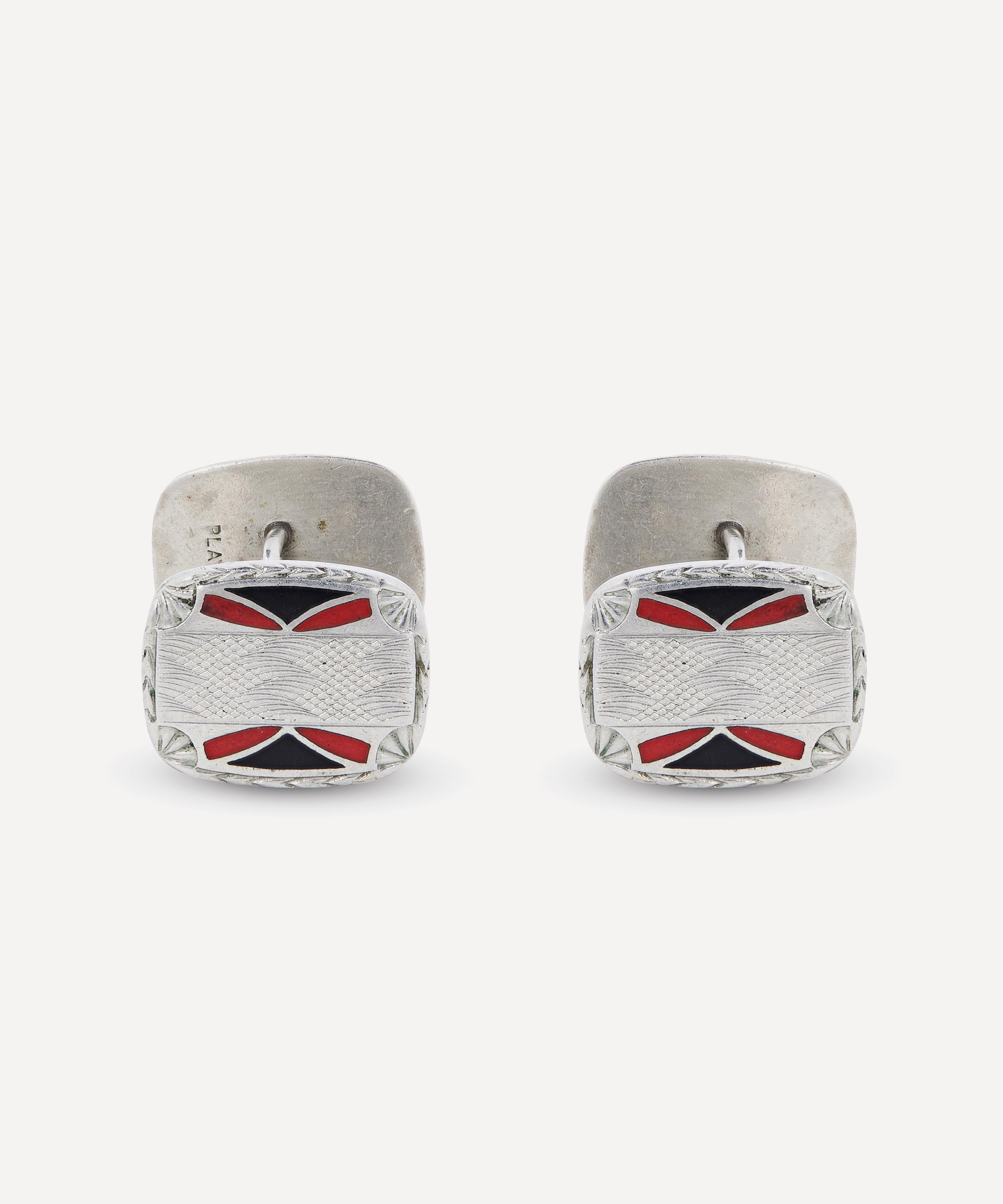 Designer Vintage - 1930s Double-Sided Platinon Cufflinks image number 0