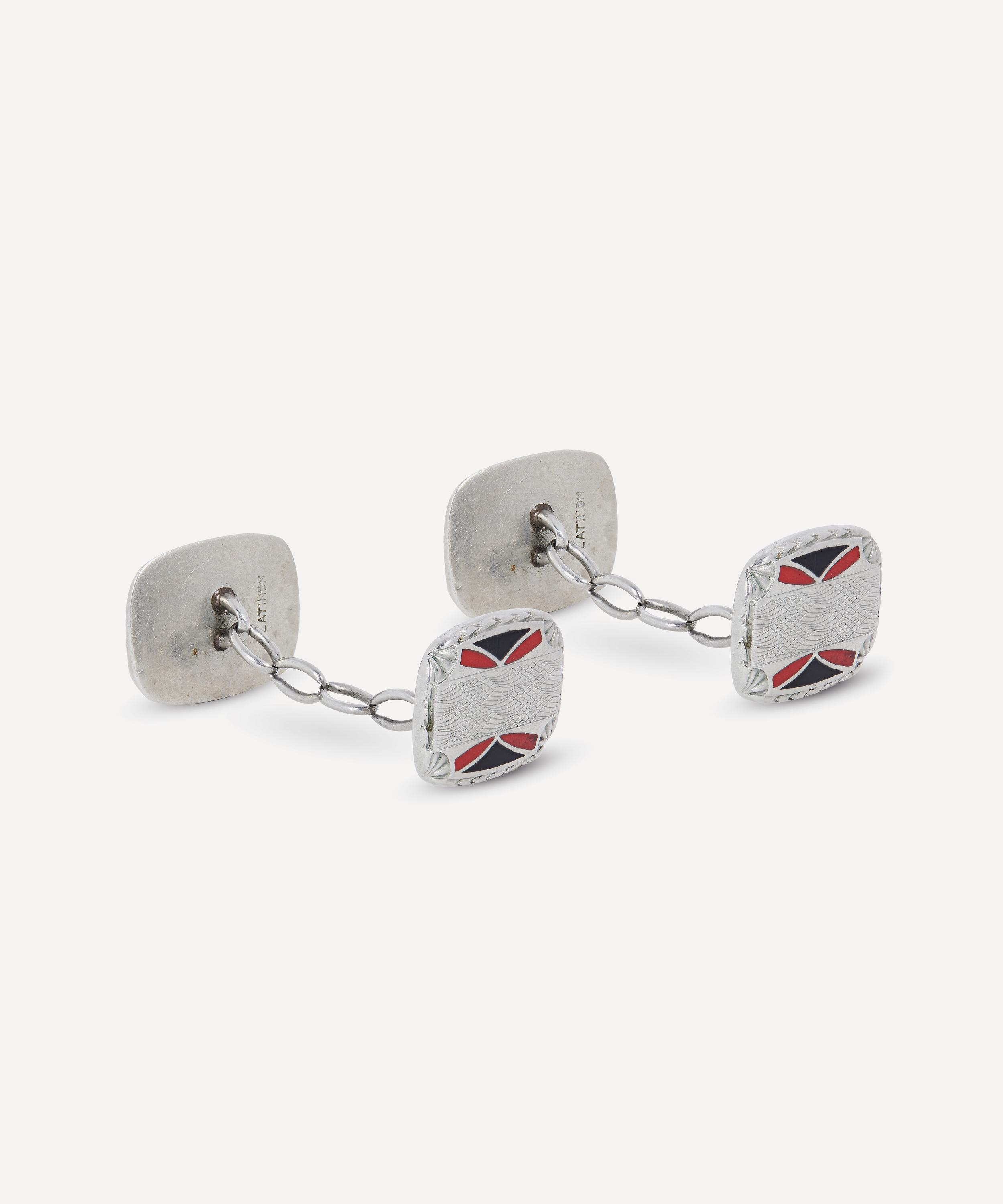 Designer Vintage - 1930s Double-Sided Platinon Cufflinks image number 1