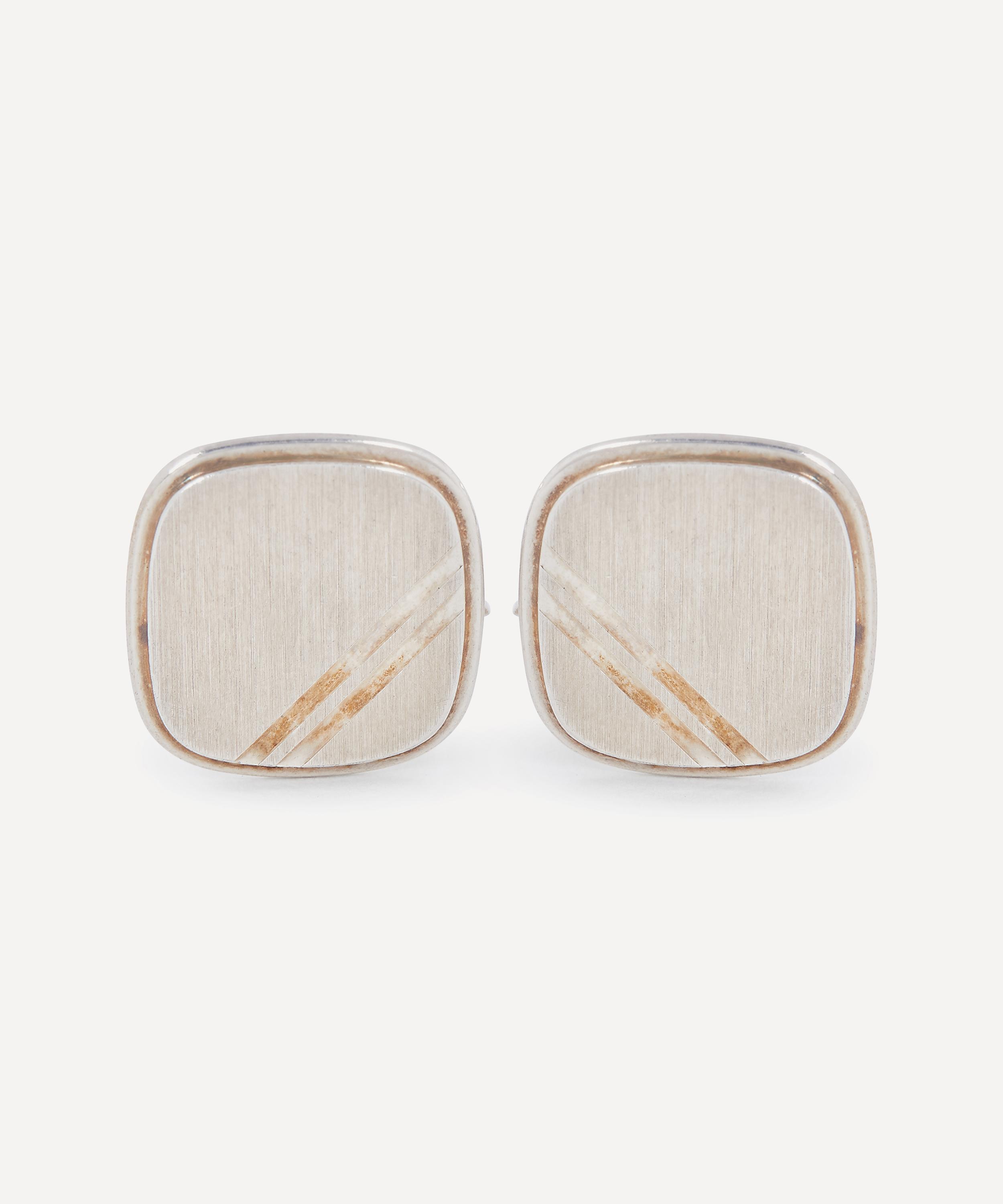 Designer Vintage - 1960s Square Silver Cufflinks image number 0