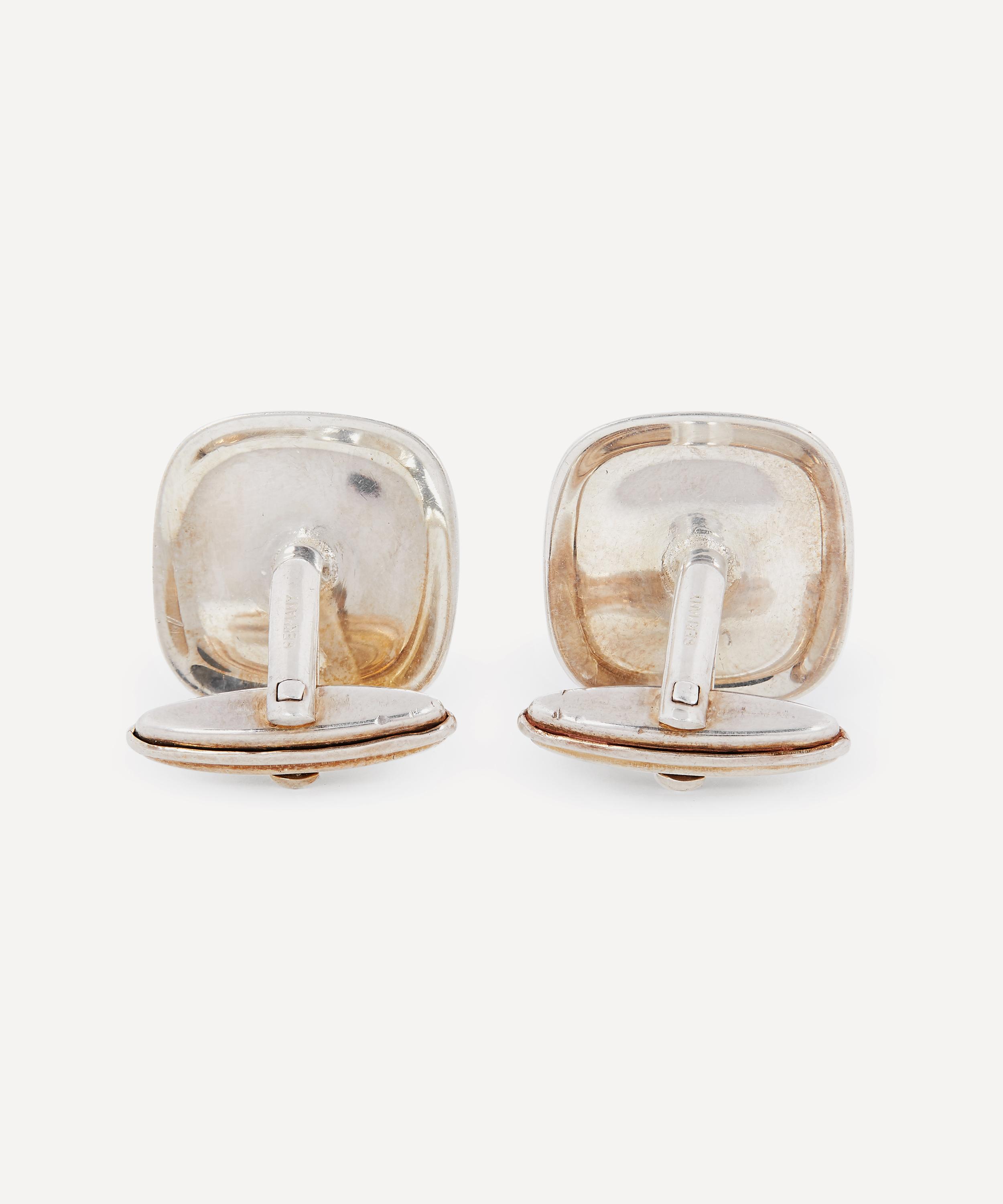Designer Vintage - 1960s Square Silver Cufflinks image number 2
