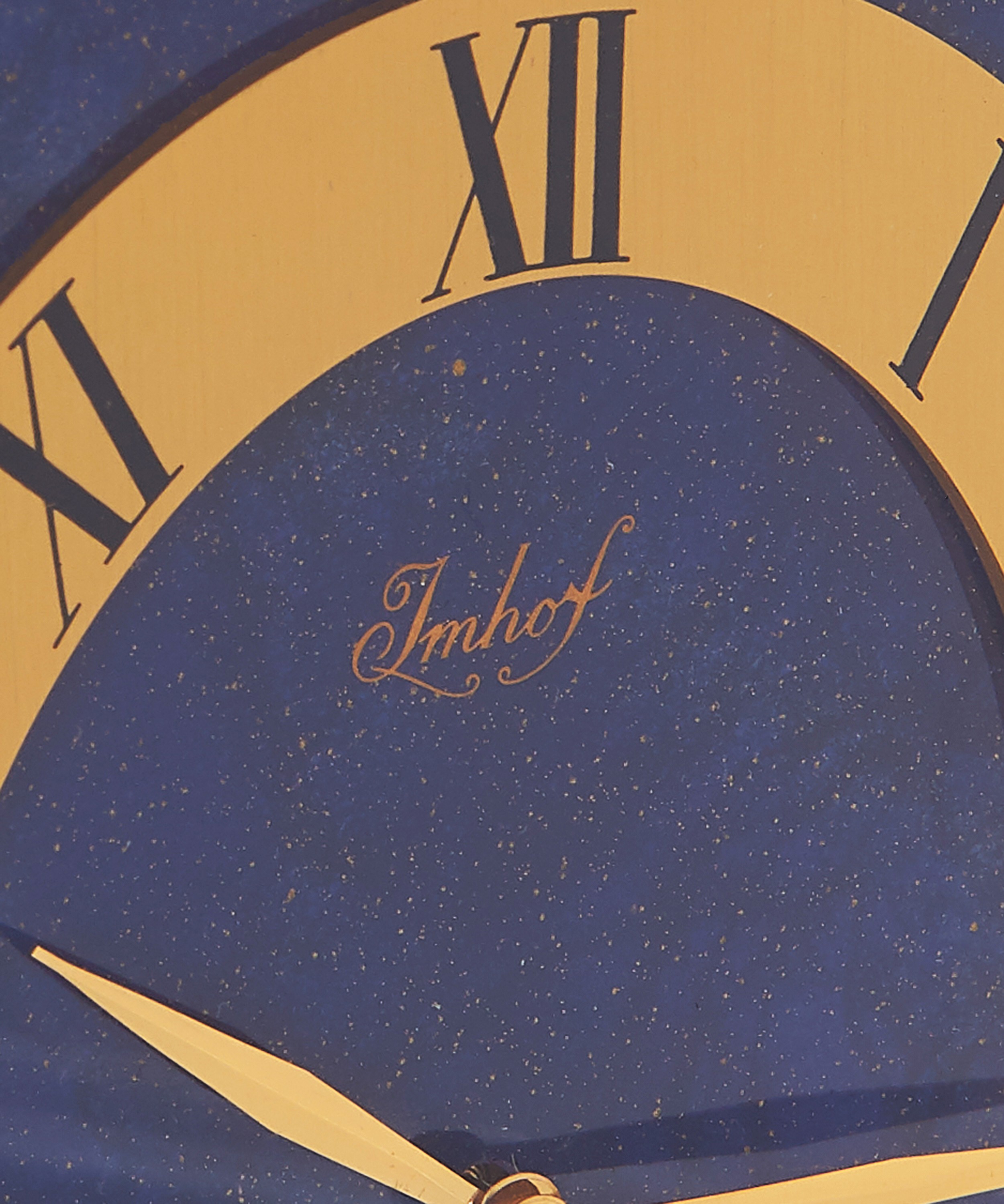 Designer Vintage - 1970s Imhof Gilt and Faux Lapis Lazuli Clock image number 3