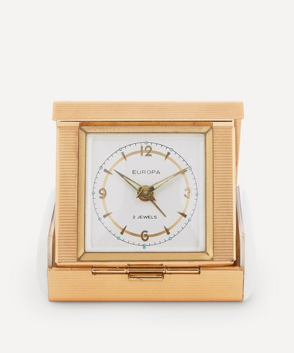 Designer Vintage - 1960s Europa Gilt Travel Alarm Clock image number null