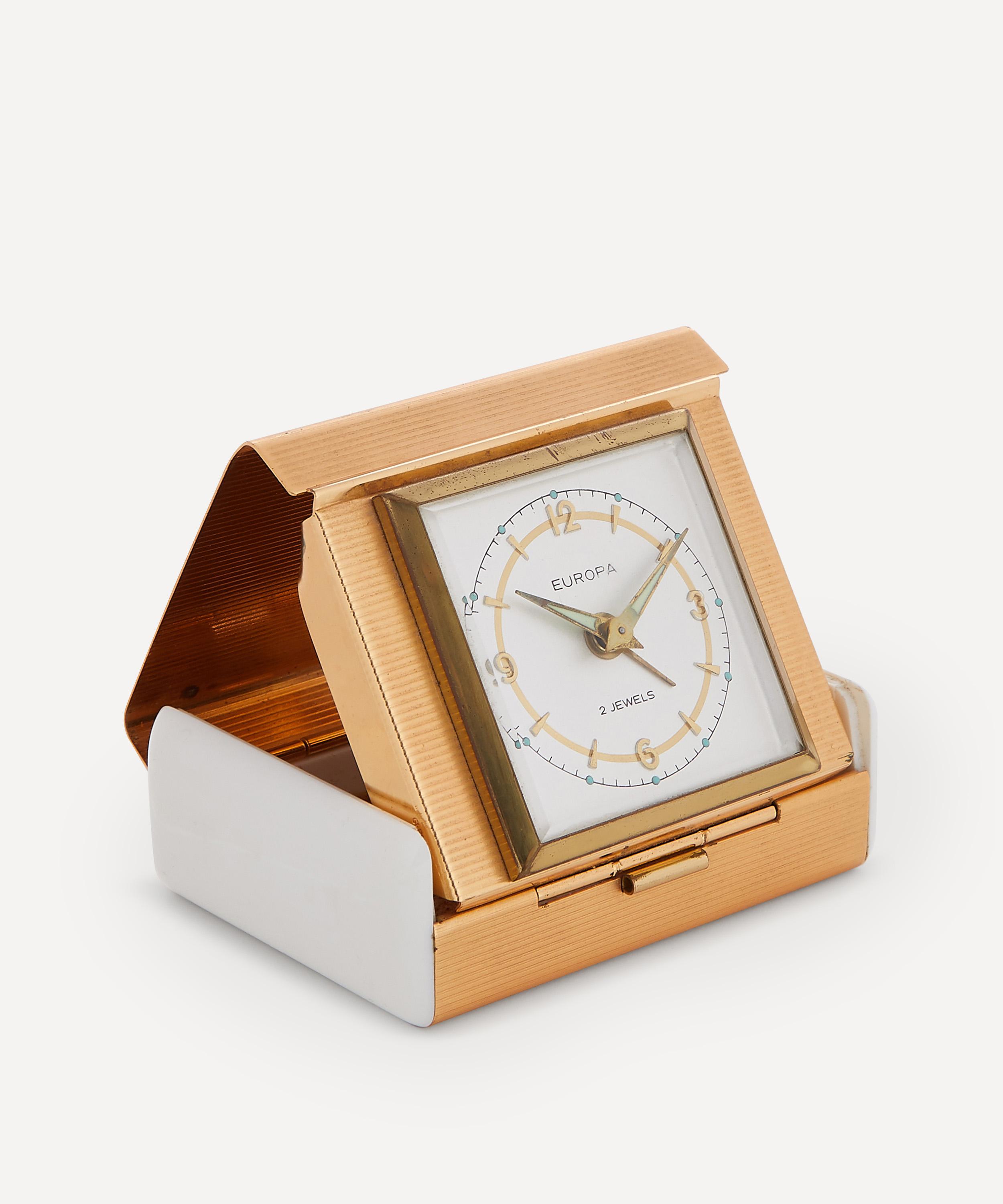 Designer Vintage - 1960s Europa Gilt Travel Alarm Clock image number 1