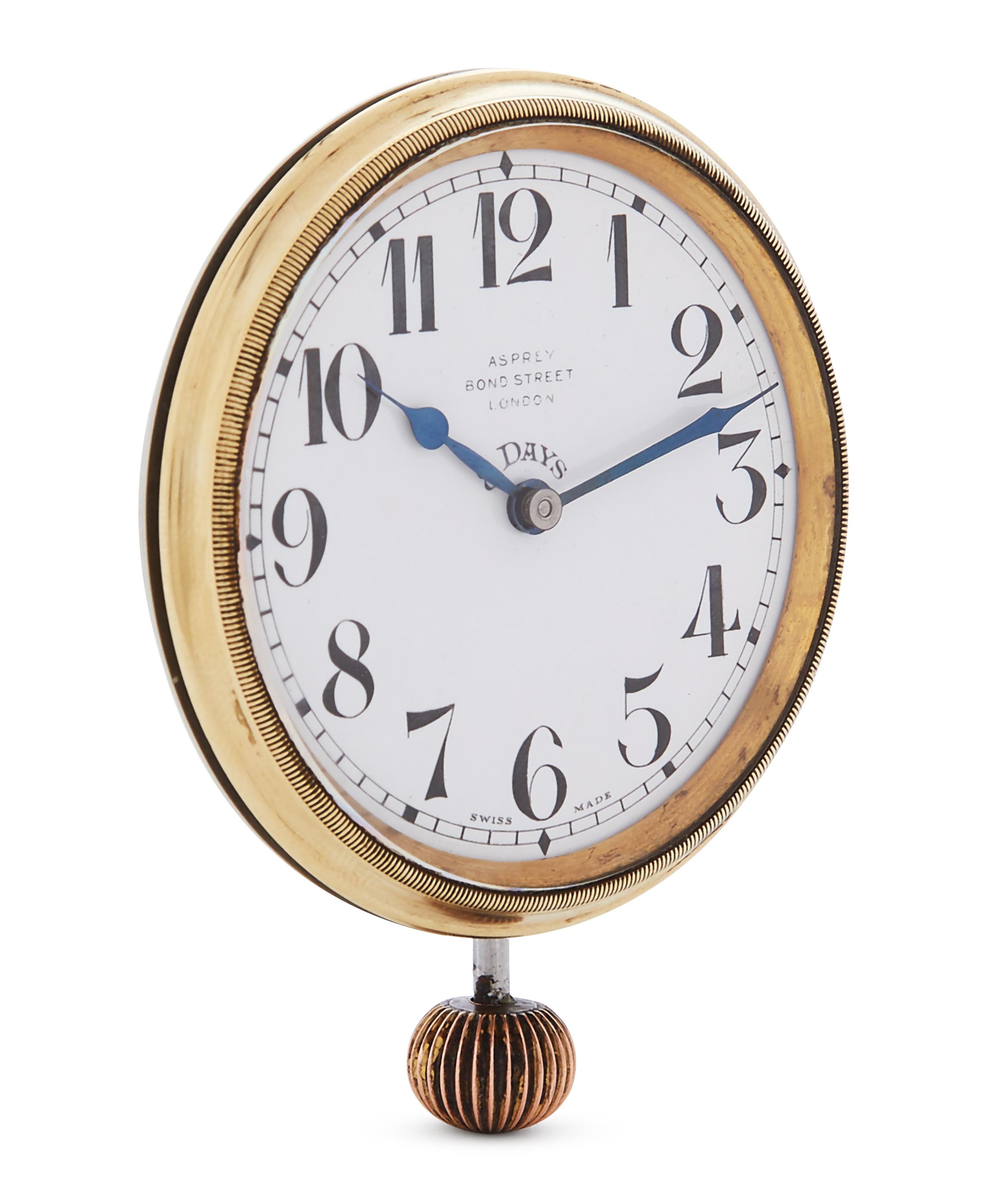 Designer Vintage - 1920s-1930s Asprey Gilt and White Metal Paperweight Clock image number 1