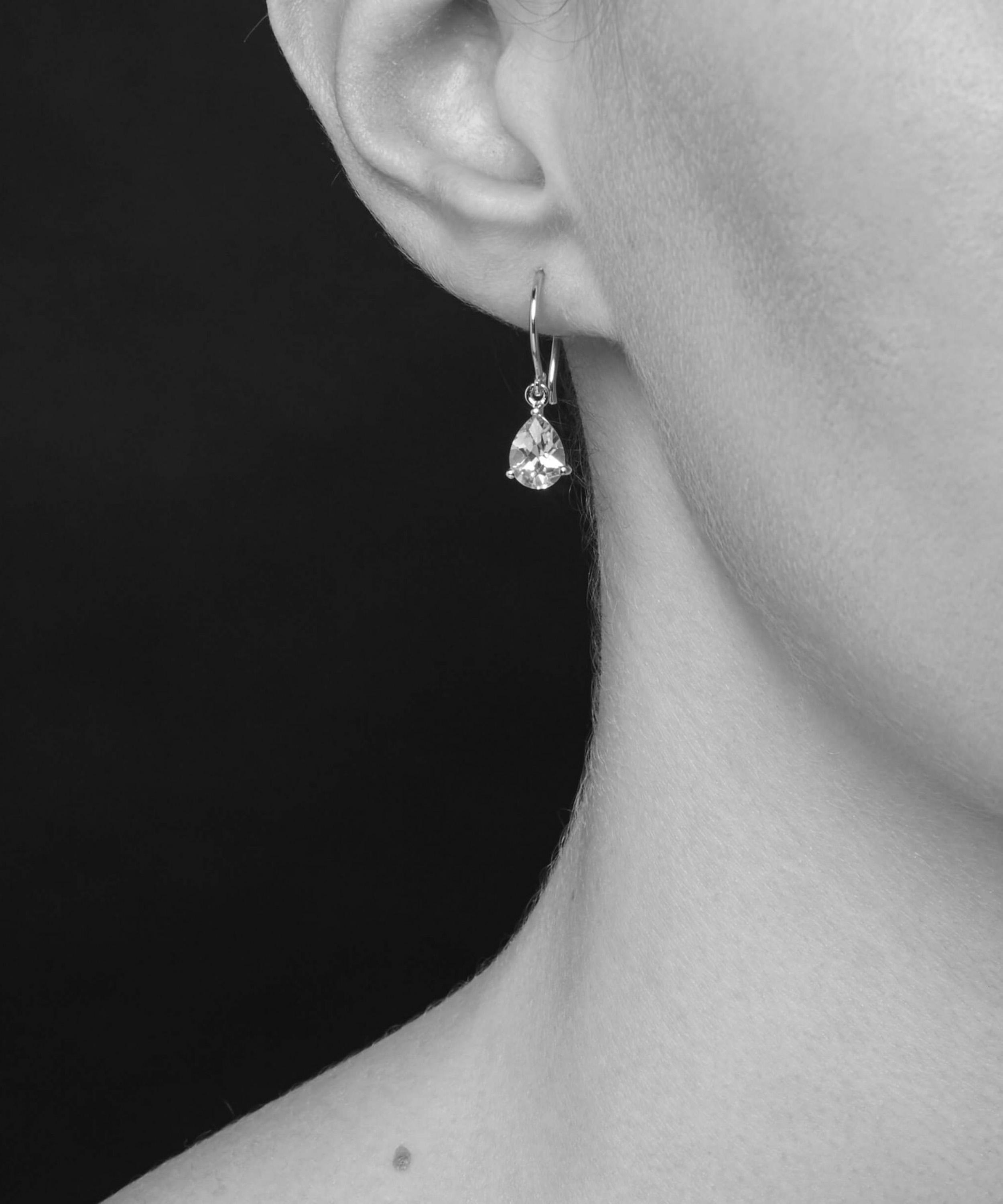 Dinny Hall - Rose Gold Plated Vermeil Silver Gem Drop White Topaz Earrings image number 1