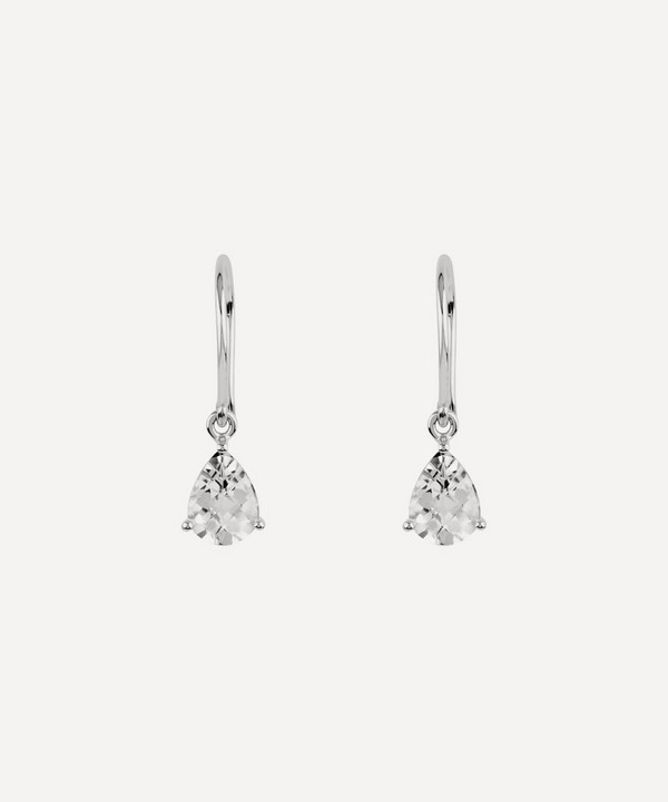 Dinny Hall - Silver Gem Drop White Topaz Earrings image number null