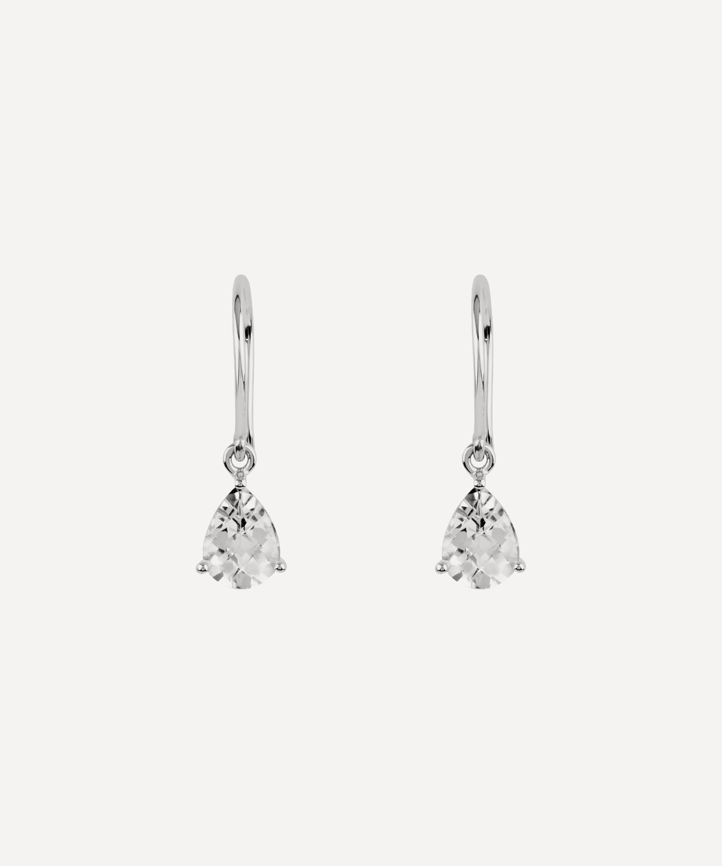 Dinny Hall - Silver Gem Drop White Topaz Earrings image number 0