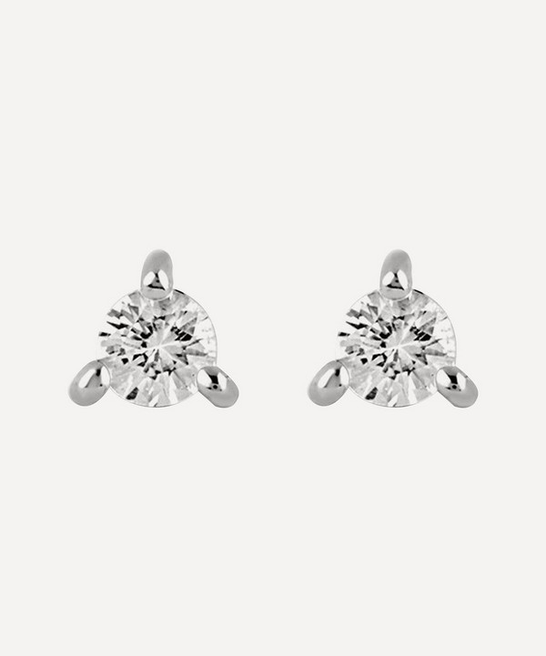 Dinny Hall - Silver Gem Drop White Sapphire Stud Earrings image number null