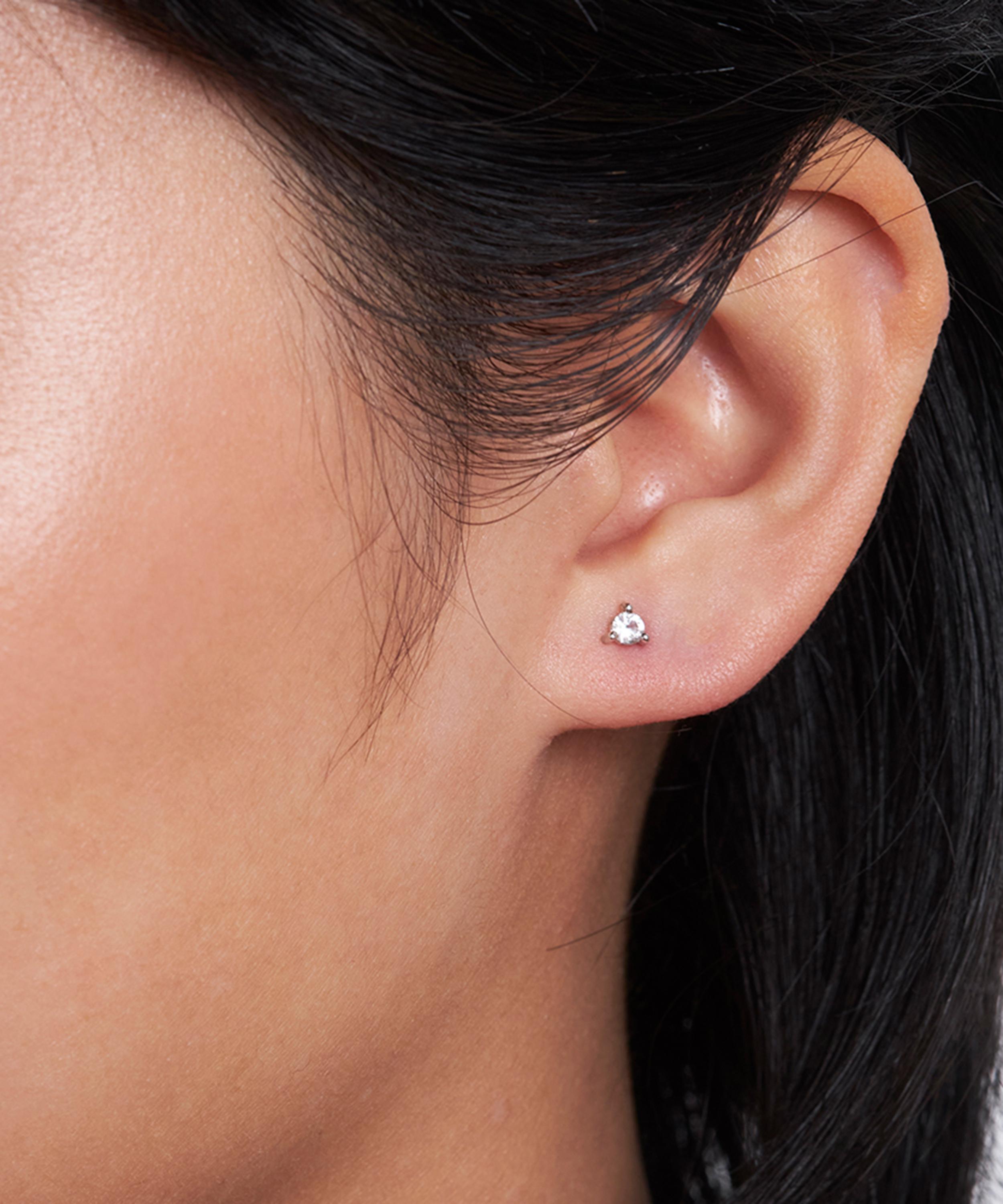Dinny Hall - Silver Gem Drop White Sapphire Stud Earrings image number 1