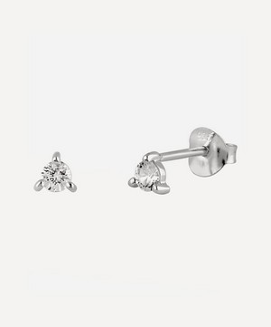 Dinny Hall - Silver Gem Drop White Sapphire Stud Earrings image number 2