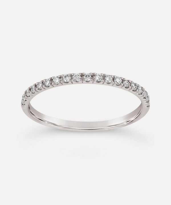 Dinny Hall - White Gold Micro Set Half Eternity Ring image number null