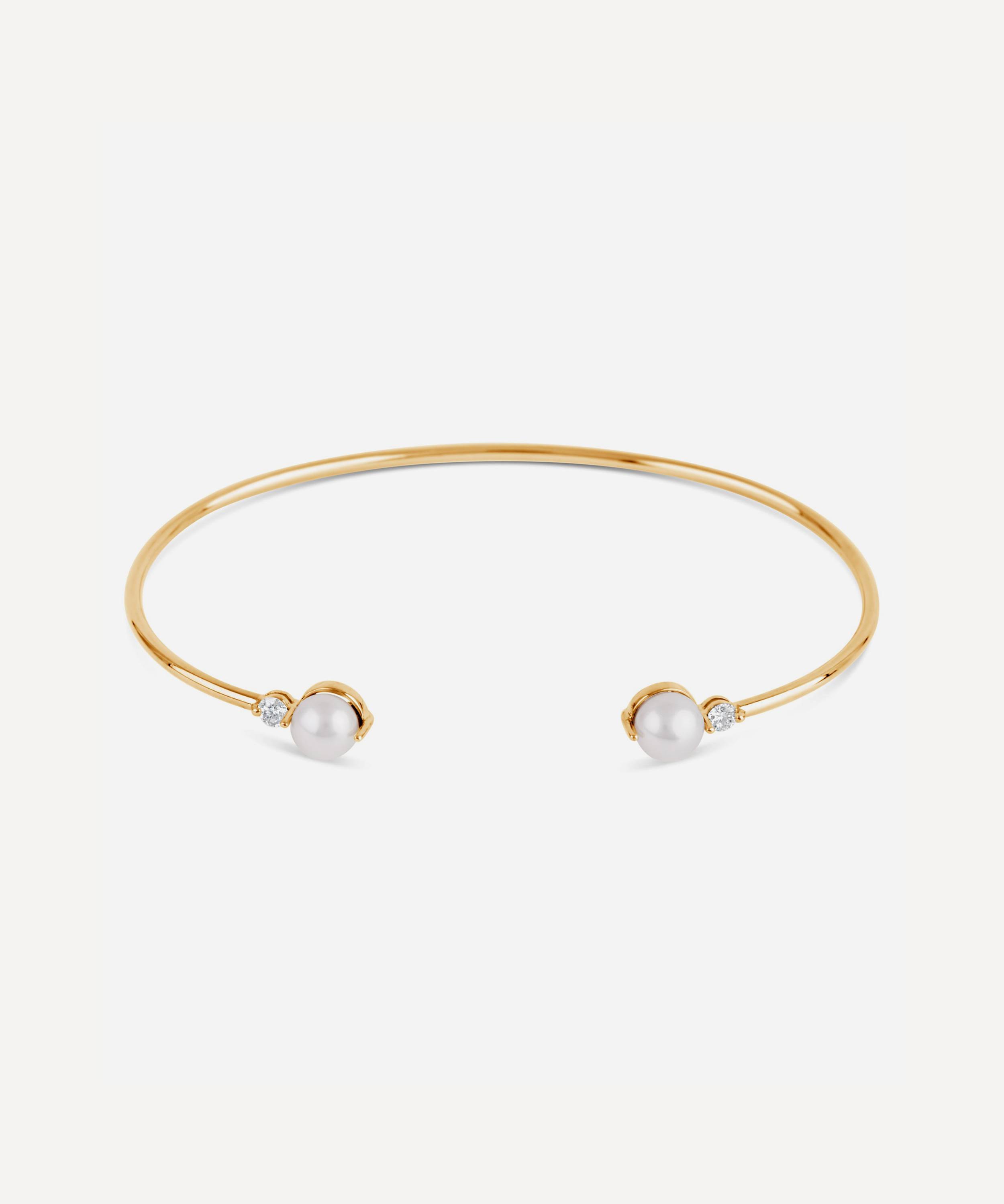 Dinny Hall 14ct Gold Shuga Double Pearl Cuff Bracelet | Liberty