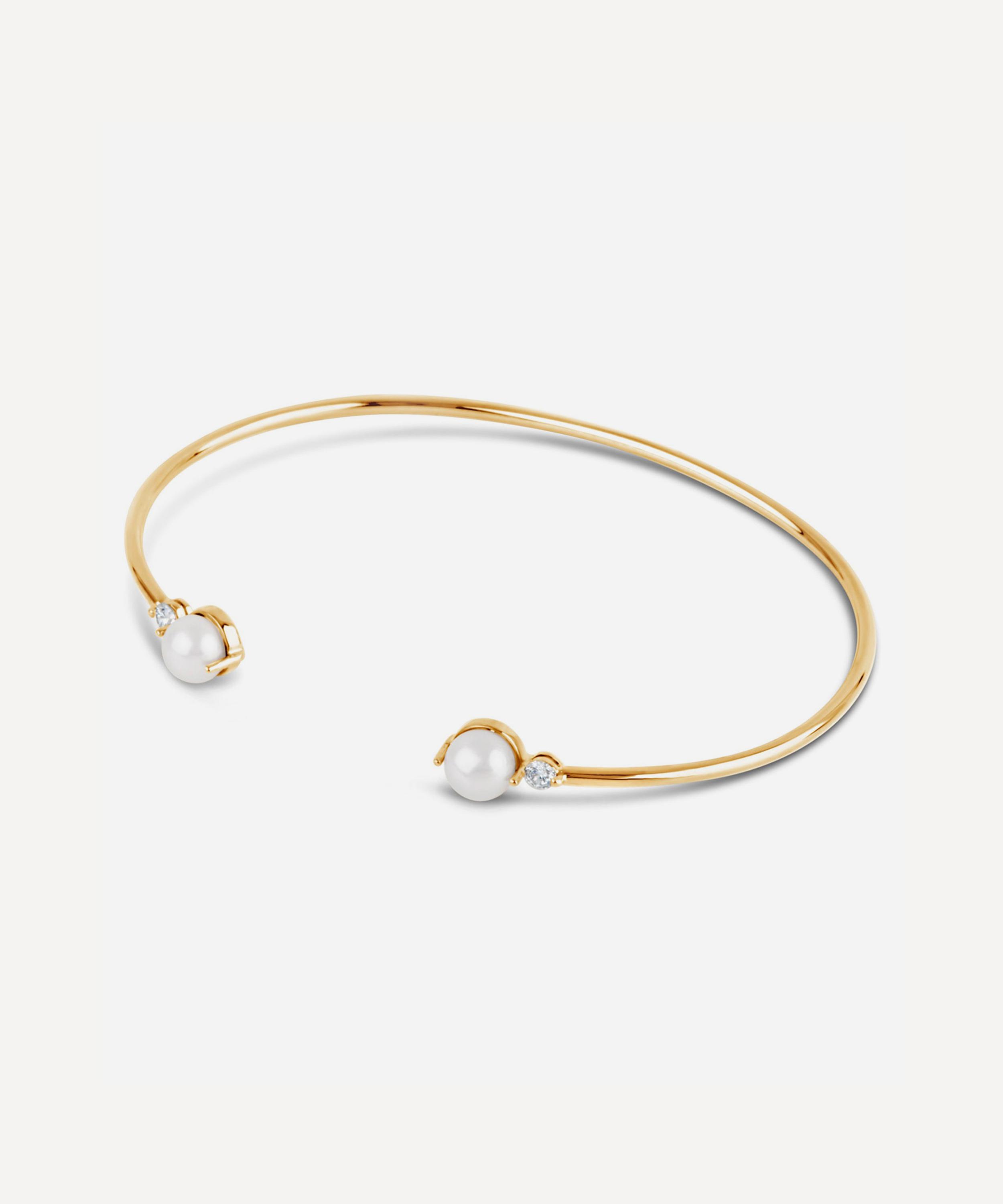 Dinny Hall - 14ct Gold Shuga Double Pearl Cuff Bracelet image number 1