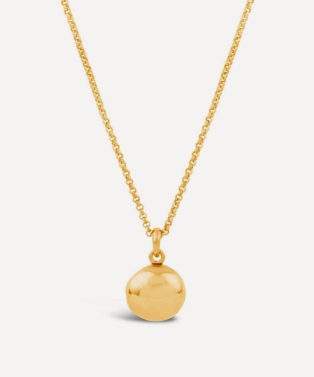 Dinny Hall - Gold Plated Vermeil Silver My World Button Locket Necklace