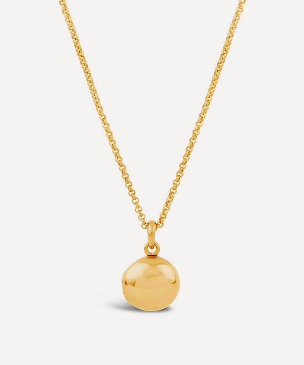 Dinny Hall - Gold Plated Vermeil Silver My World Button Locket Necklace image number 0