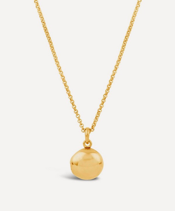 Dinny Hall - Gold Plated Vermeil Silver My World Button Locket Necklace image number null
