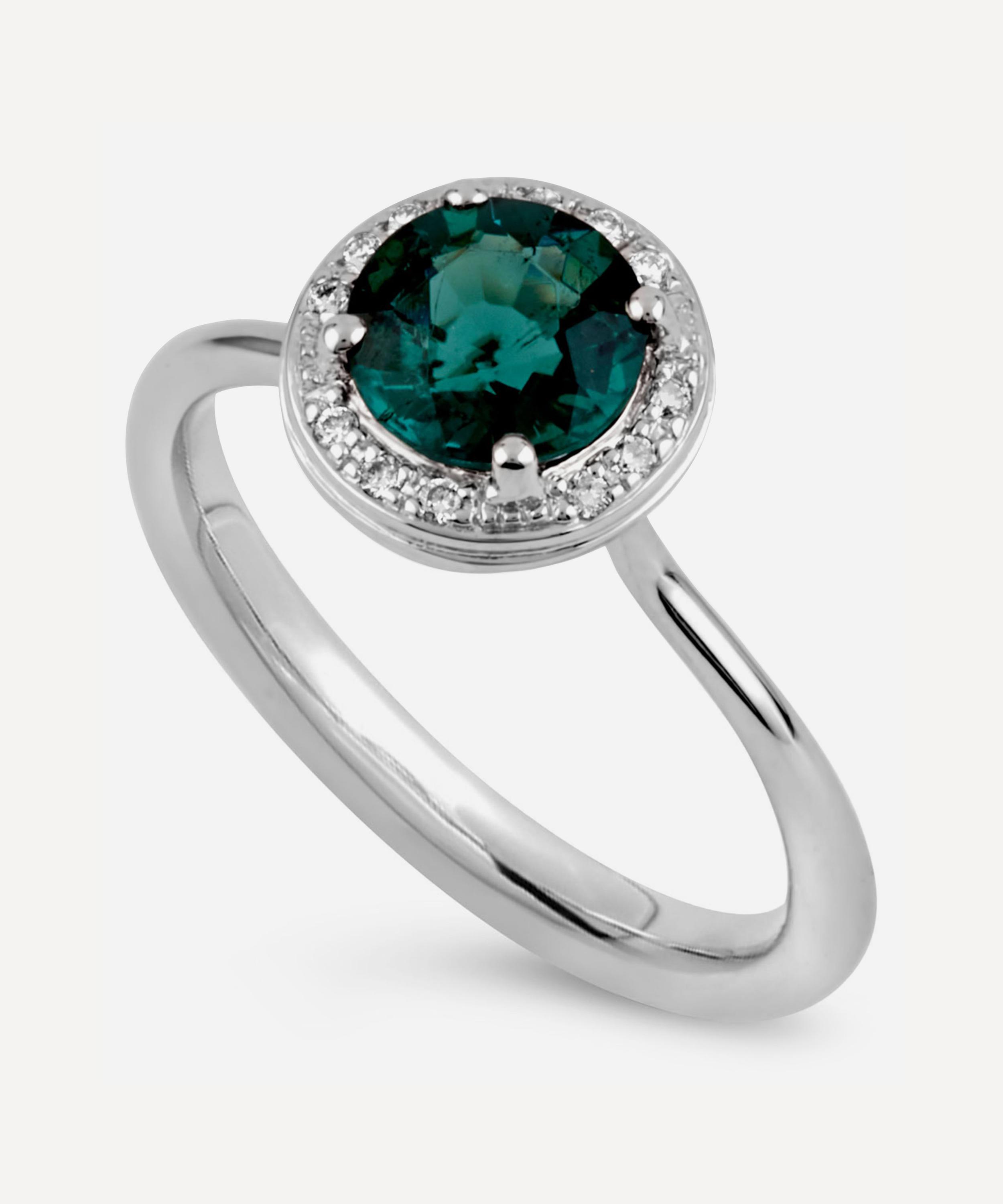 Dinny Hall - White Gold Sheba Round Tourmaline and Diamond Ring image number 0