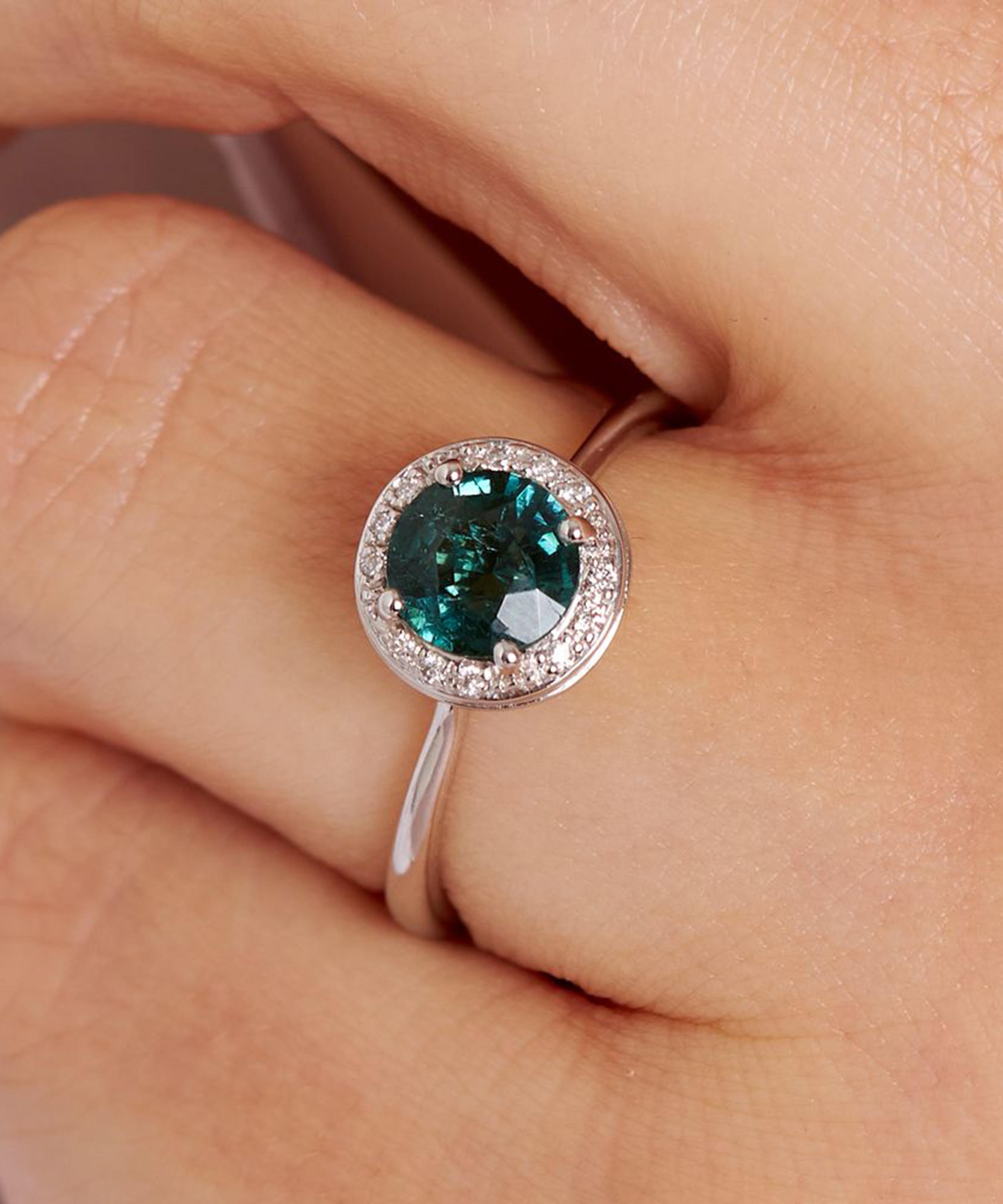 Dinny Hall - White Gold Sheba Round Tourmaline and Diamond Ring image number 2