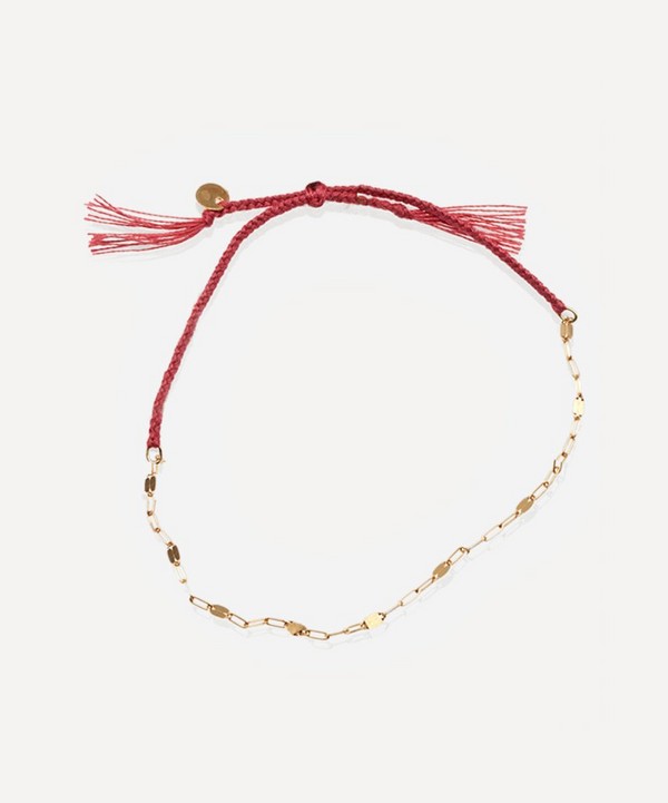 Atelier VM - Tea Ovale Cotton and 18ct Gold Chain Bracelet image number null