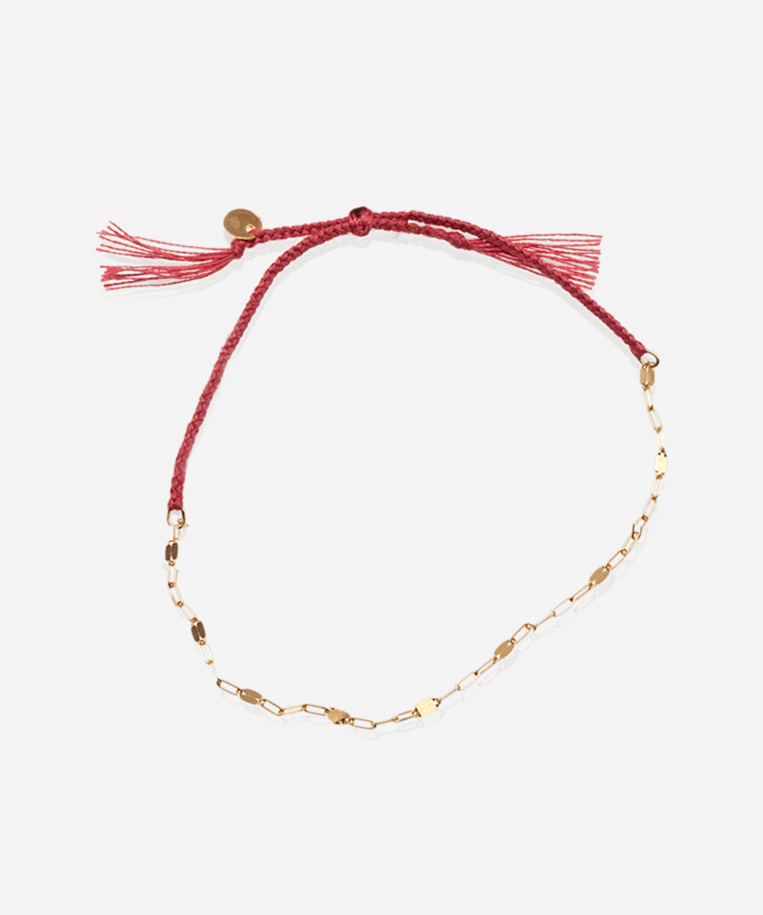 Atelier VM - Tea Ovale Cotton and 18ct Gold Chain Bracelet image number 0