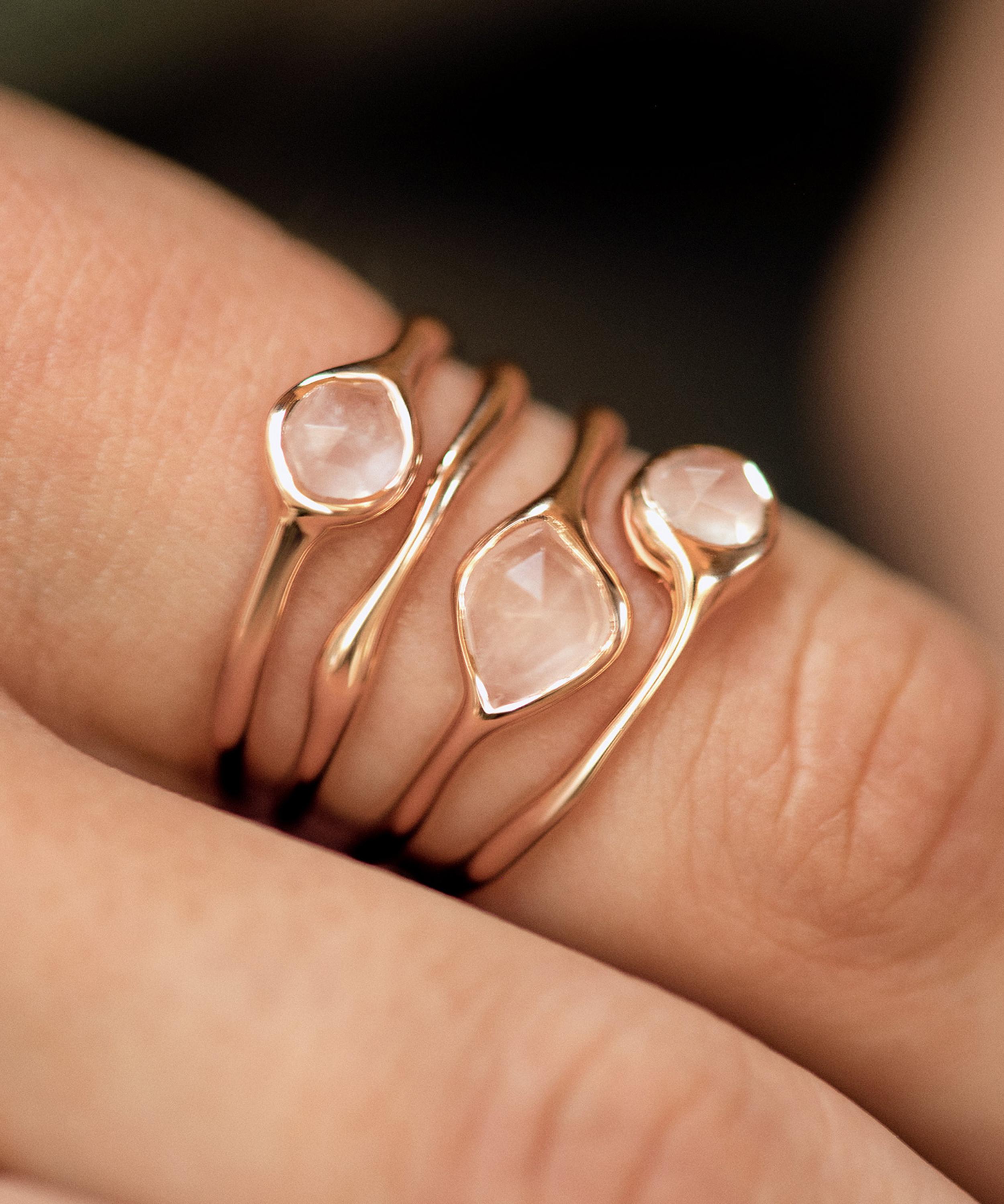 Monica Vinader - Rose Gold Plated Vermeil Silver Siren Rose Quartz Cluster Cocktail Ring image number 1