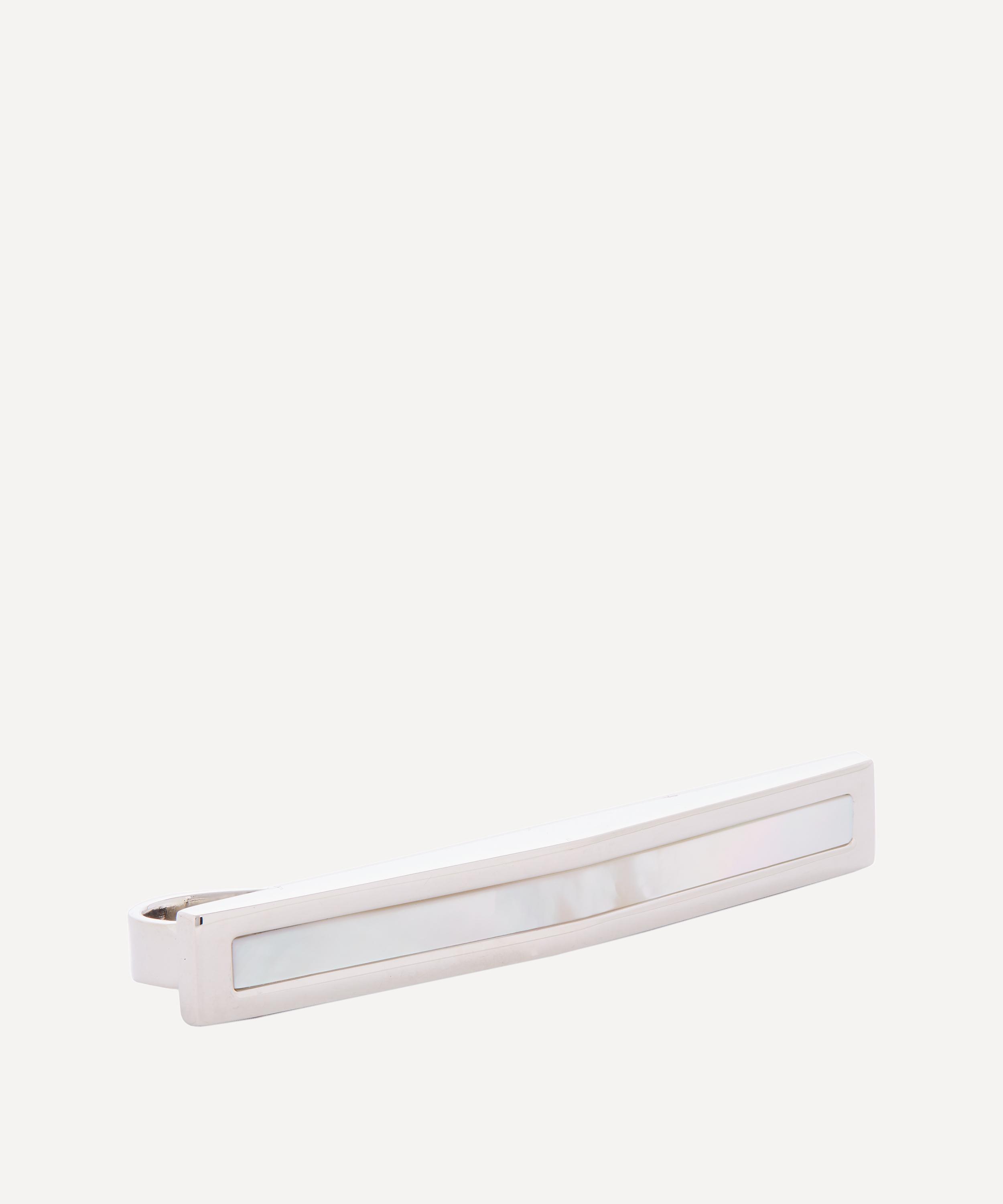 Simon Carter - Arched Mother of Pearl Tie Slide image number 1