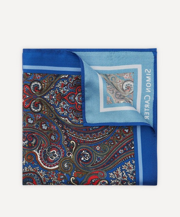Simon Carter - Paisley Silk Pocket Square image number null