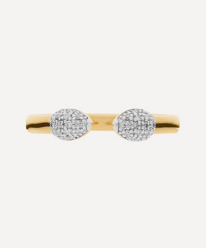 Monica Vinader - Gold Plated Vermeil Silver Fiji Bud Diamond Stacking Ring image number 2