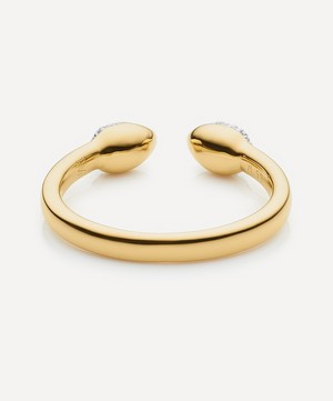 Monica Vinader - Gold Plated Vermeil Silver Fiji Bud Diamond Stacking Ring image number 3