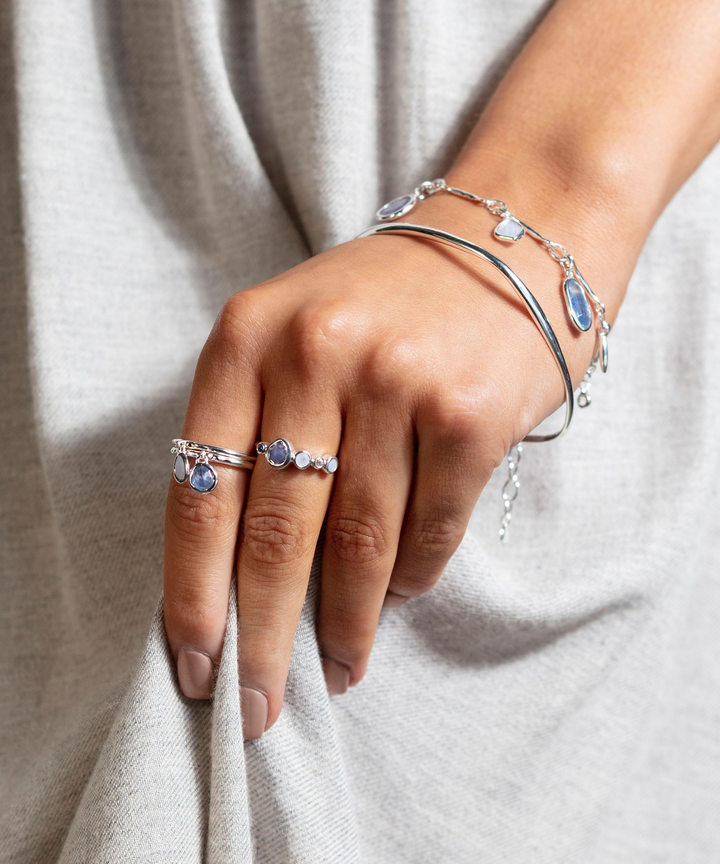 Monica Vinader - Silver Siren Kyanite Charm Ring image number 1